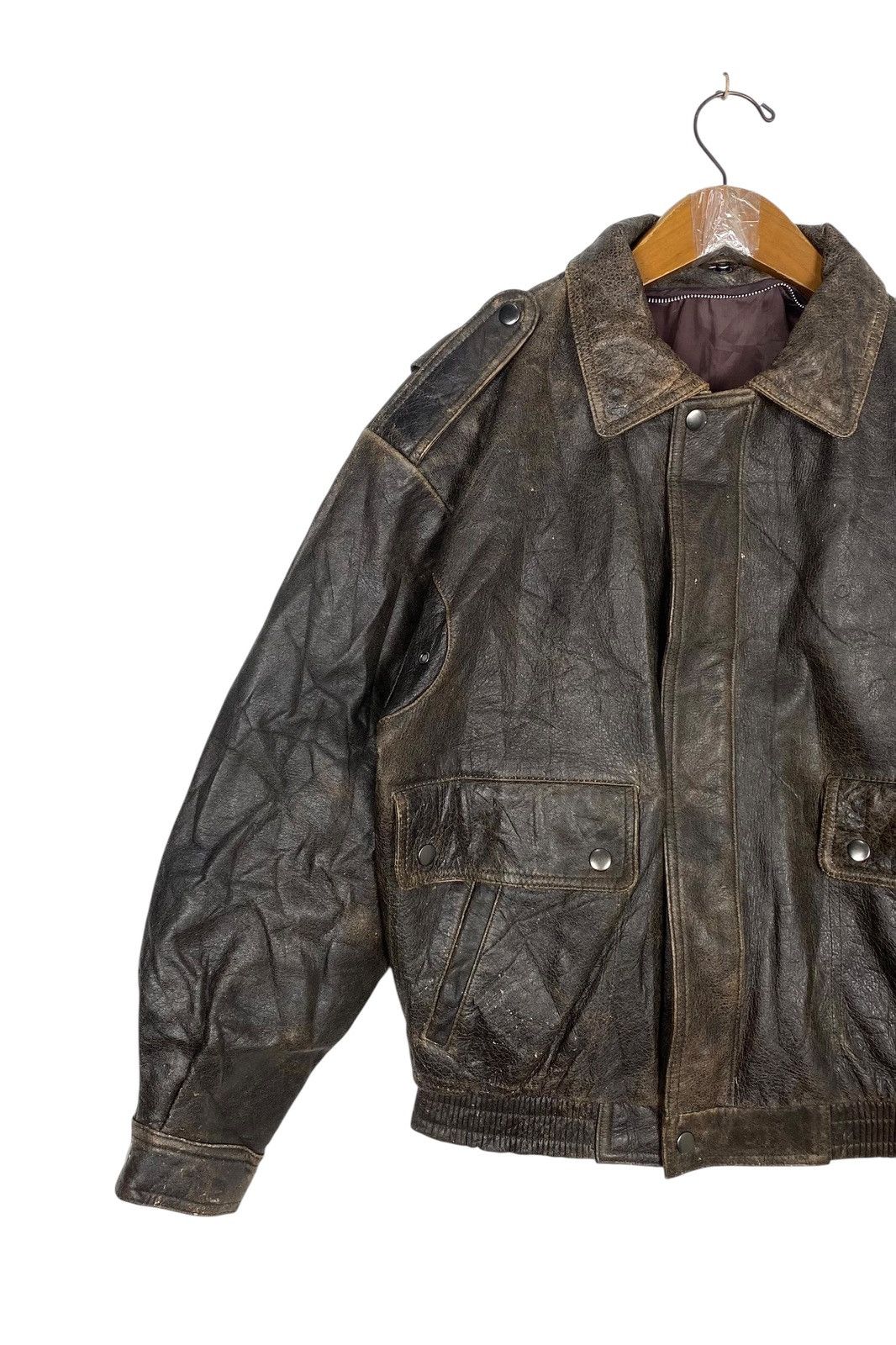 Vintage Vintage Aviator Jacket Cow Leather Size US M / EU 48-50 / 2 - 2 Thumbnail