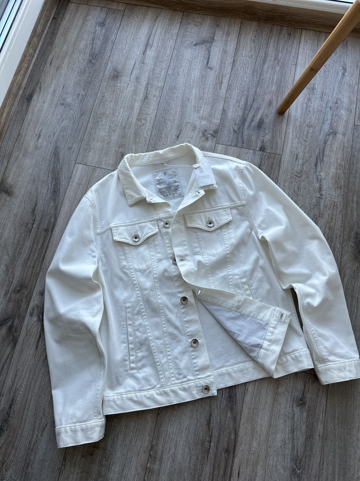 Brunello Cucinelli Brunello Cucinelli Denim Jacket, White 50 IT Size US M / EU 48-50 / 2 - 6 Thumbnail