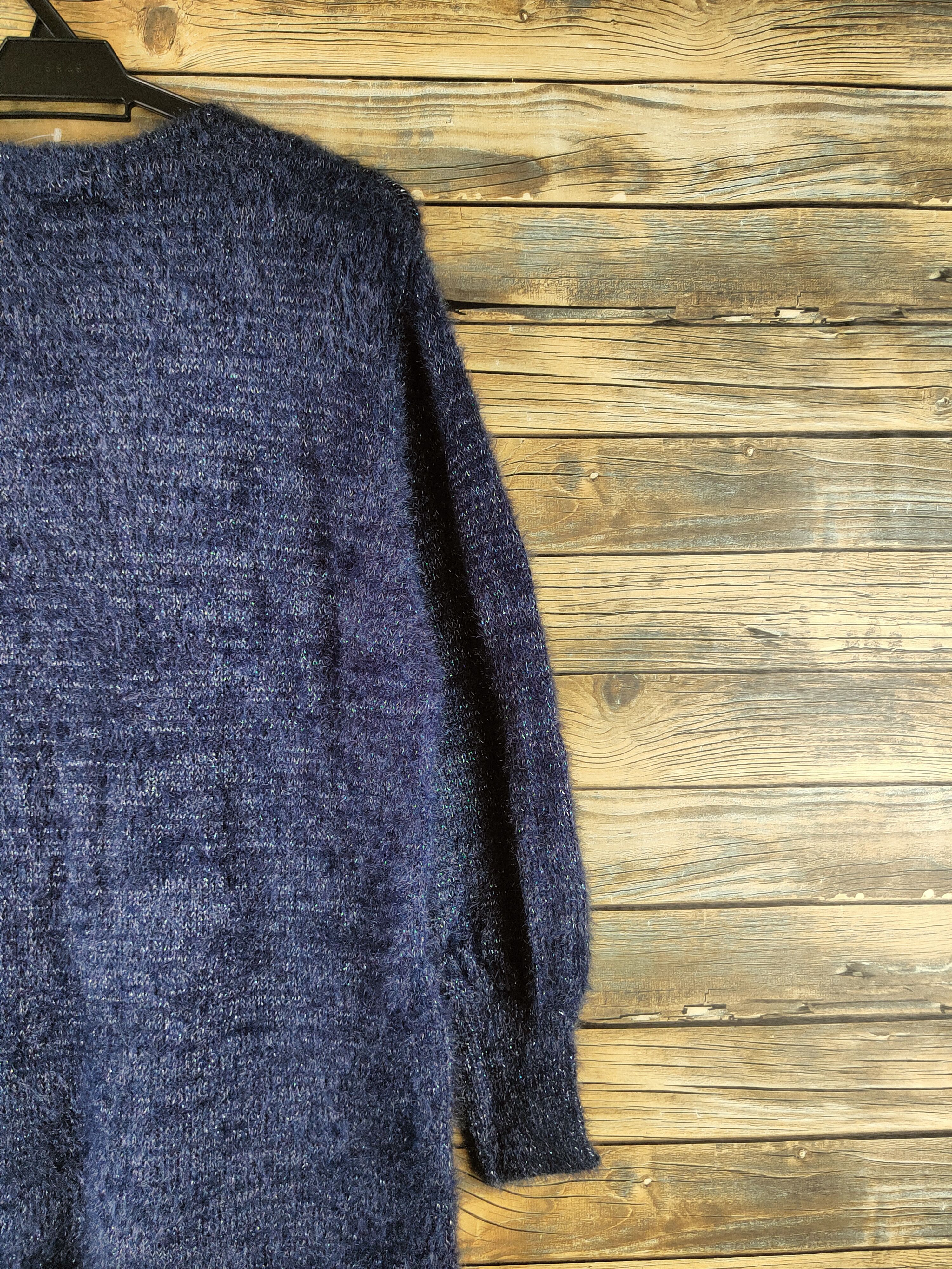 Japanese Brand DL Zootie Navy Fur Mohair Knitwear #46-496 Size M / US 6-8 / IT 42-44 - 10 Thumbnail