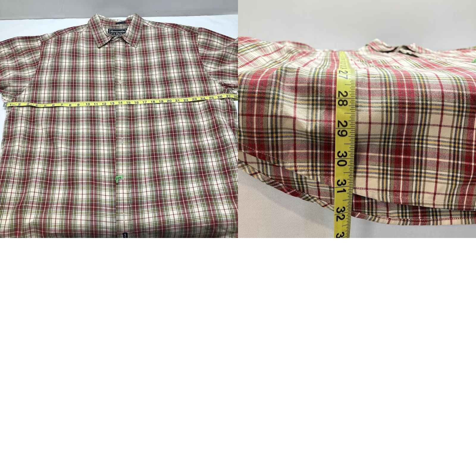 Abercrombie & Fitch VINTAGE Abercrombie & Fitch BIGGEST SHIRT Button Down L Tan Red Plaid Mens Y2K Size US L / EU 52-54 / 3 - 8 Thumbnail