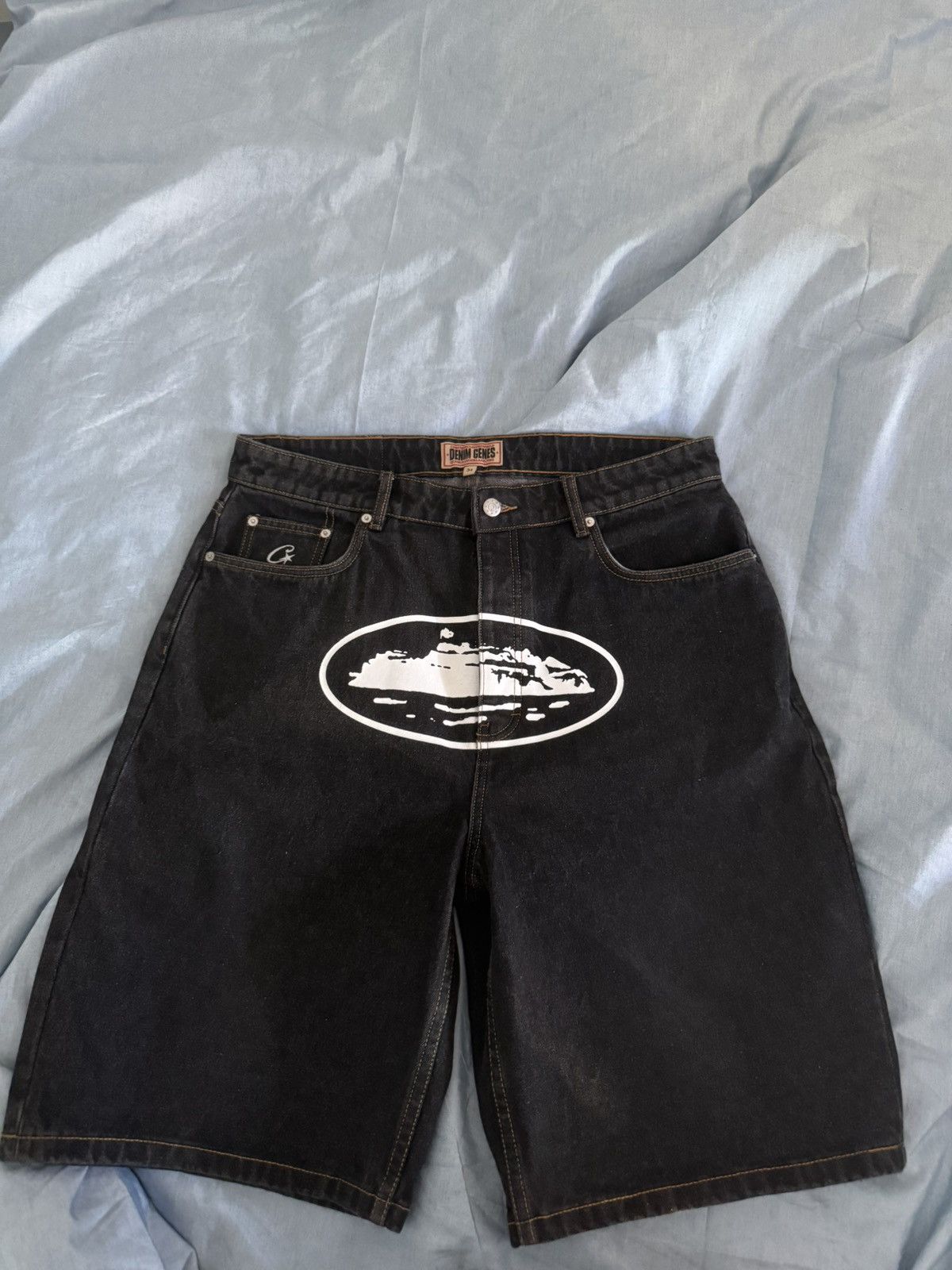 Corteiz Corteiz Alcatraz Denim Shorts | Grailed