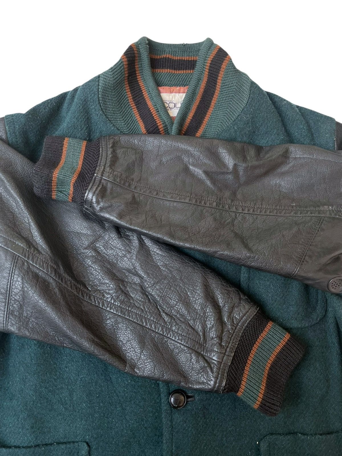 Japanese Brand Vintage nicole monsieur leather wool jacket Size US XL / EU 56 / 4 - 4 Thumbnail