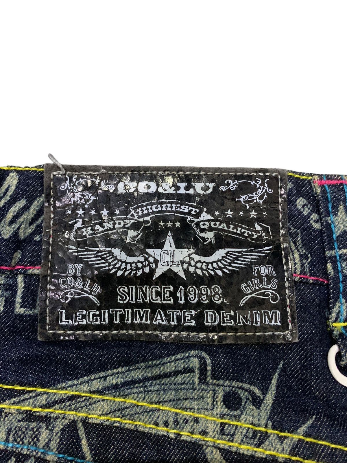 Hysteric Glamour × Japanese Brand Co & Lu Japan Drop Crotch All Over Printed Men Denim Pants Size US 29 - 17 Thumbnail