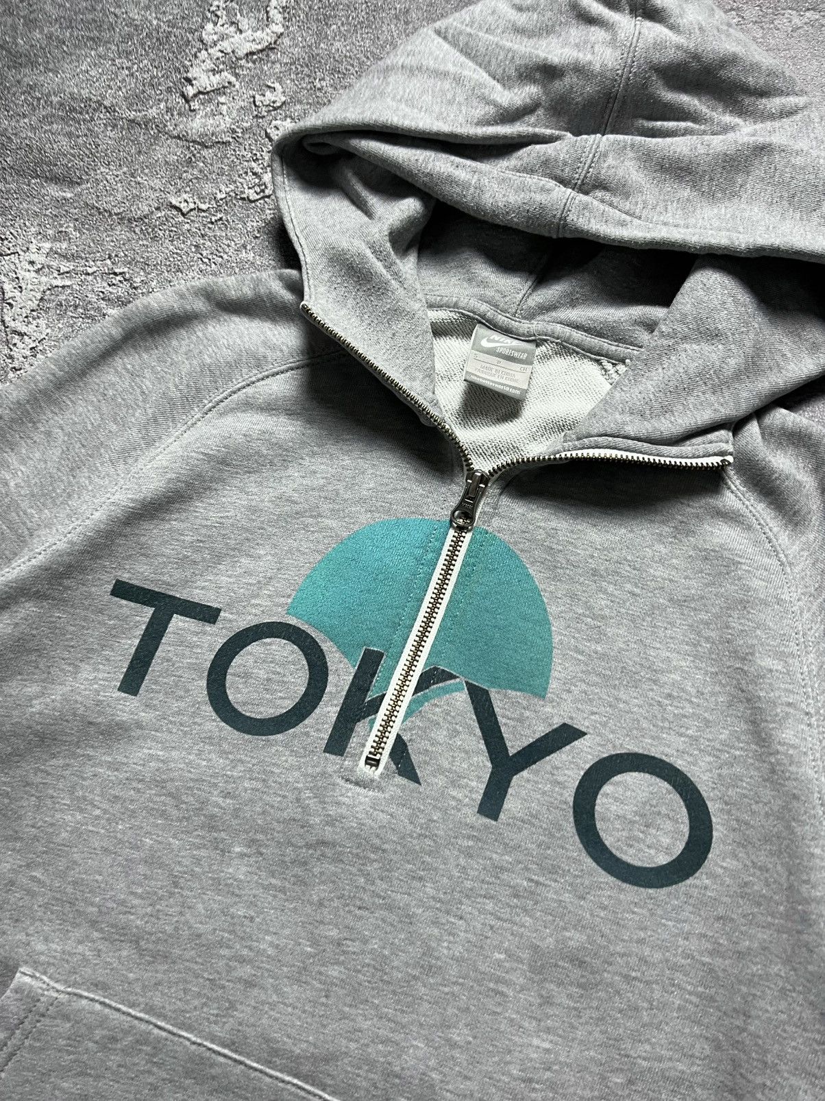 Nike 90x Vintage Nike Tokyo 1/4 Zip Hoodie Big Logo Swoosh S Size US S / EU 44-46 / 1 - 6 Thumbnail