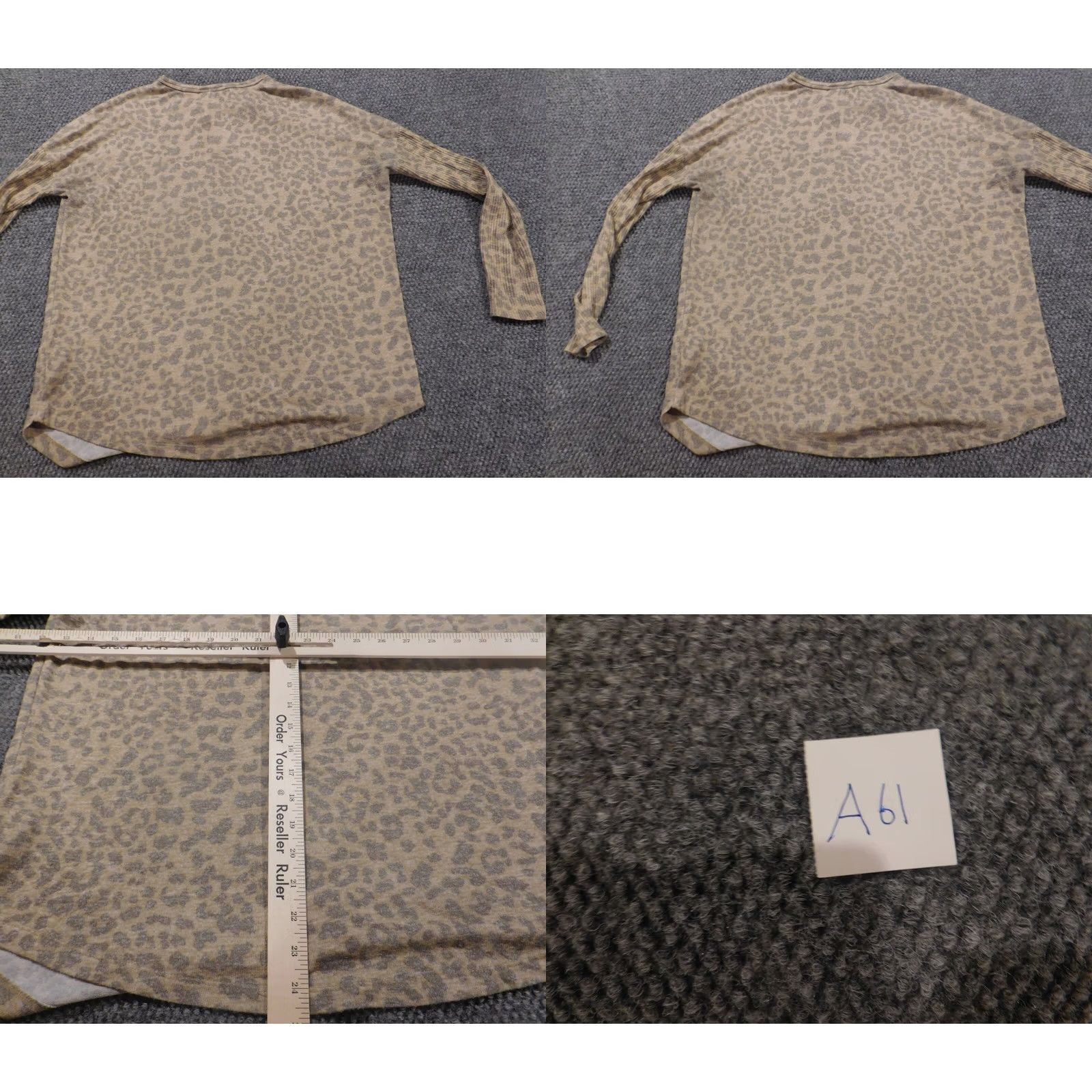 Buffalo David Bitton Buffalo by David Bitton Blouse Womens Medium Beige Pullover Stretch Animal Print Crew Neck Long Sleeve Ruffle Casual Everyday Regular Girls Womens Size M / US 6-8 / IT 42-44 - 8 Thumbnail