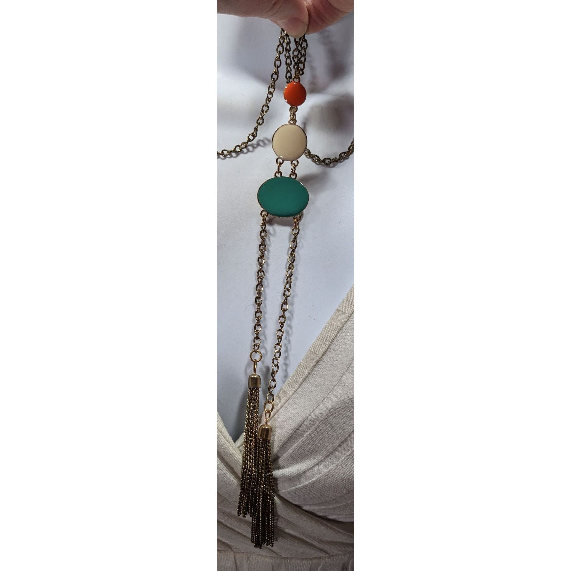 Other Retro Bohemian Enamel Disc Fringe Necklace Size ONE SIZE - 3 Thumbnail