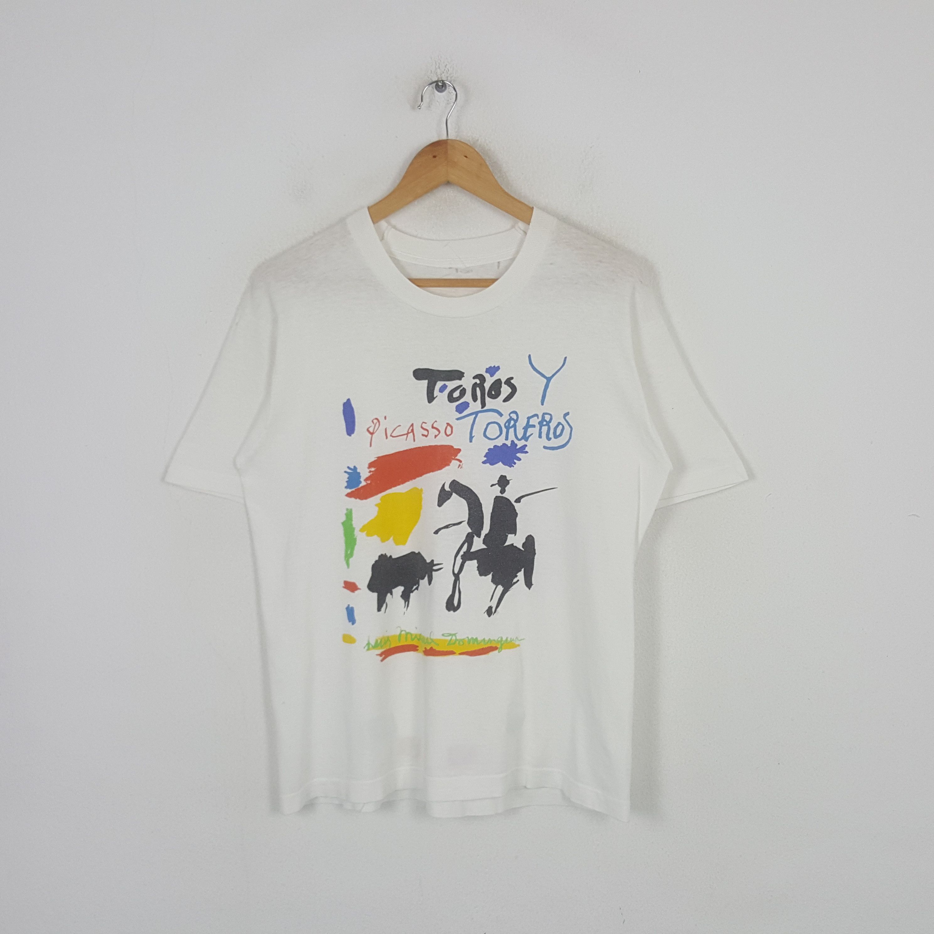 Vintage Vintage Toros Picasso Toreros Spanish Artists Tshirt C294N32 Size US M / EU 48-50 / 2 - 1 Thumbnail