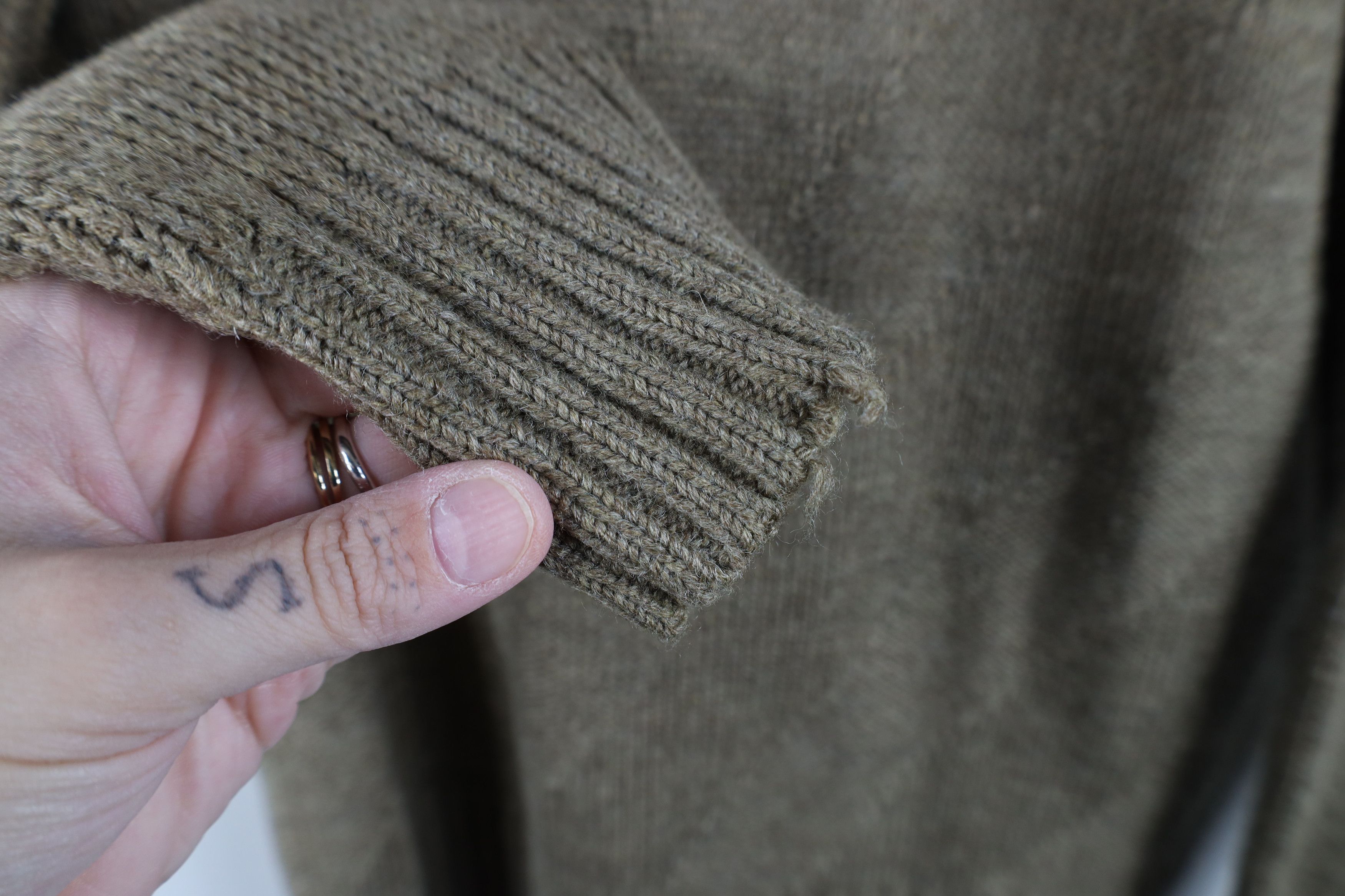 Vintage Vintage 90s Streetwear Knit Henley Sweater Beige Brown Size US M / EU 48-50 / 2 - 8 Thumbnail