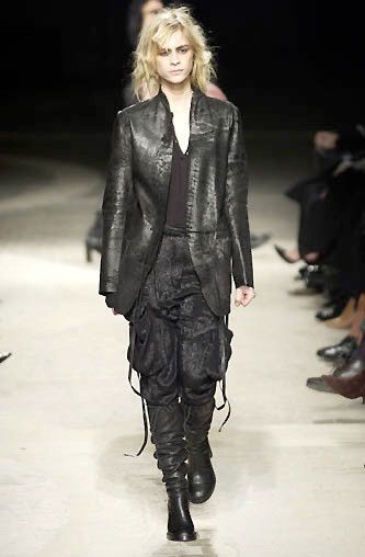 Ann Demeulemeester Ann Demeulemeester AW02 Textured Leather Opened Tie Jacket Size US XS / EU 42 / 0 - 17 Thumbnail