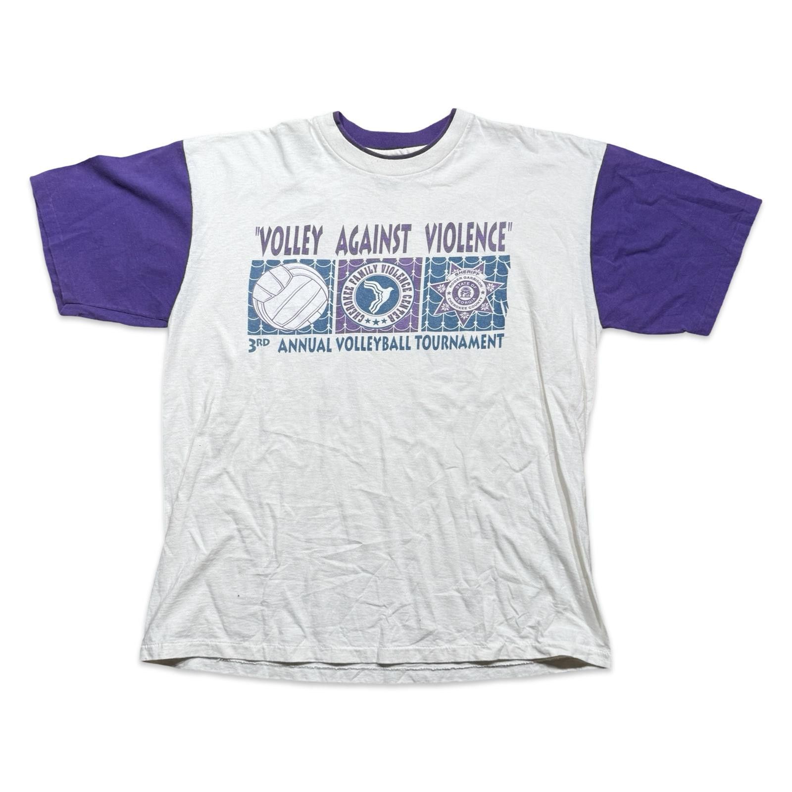 Designer Vintage Volley Against Violence 90s Tournament Tee Size US XL / EU 56 / 4 - 1 Thumbnail
