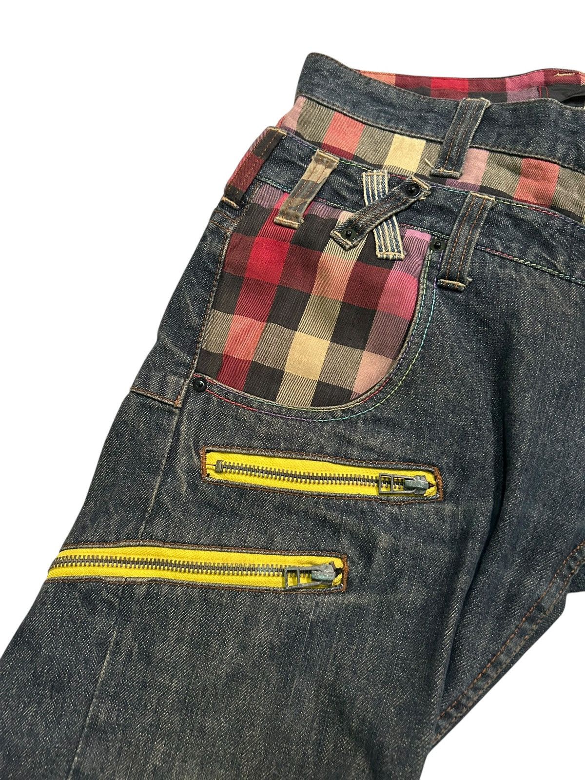 Japanese Brand × Kapital × Vintage Double Waist Dominate Japanese Punk Style Denim Jeans Size US 31 - 4 Thumbnail