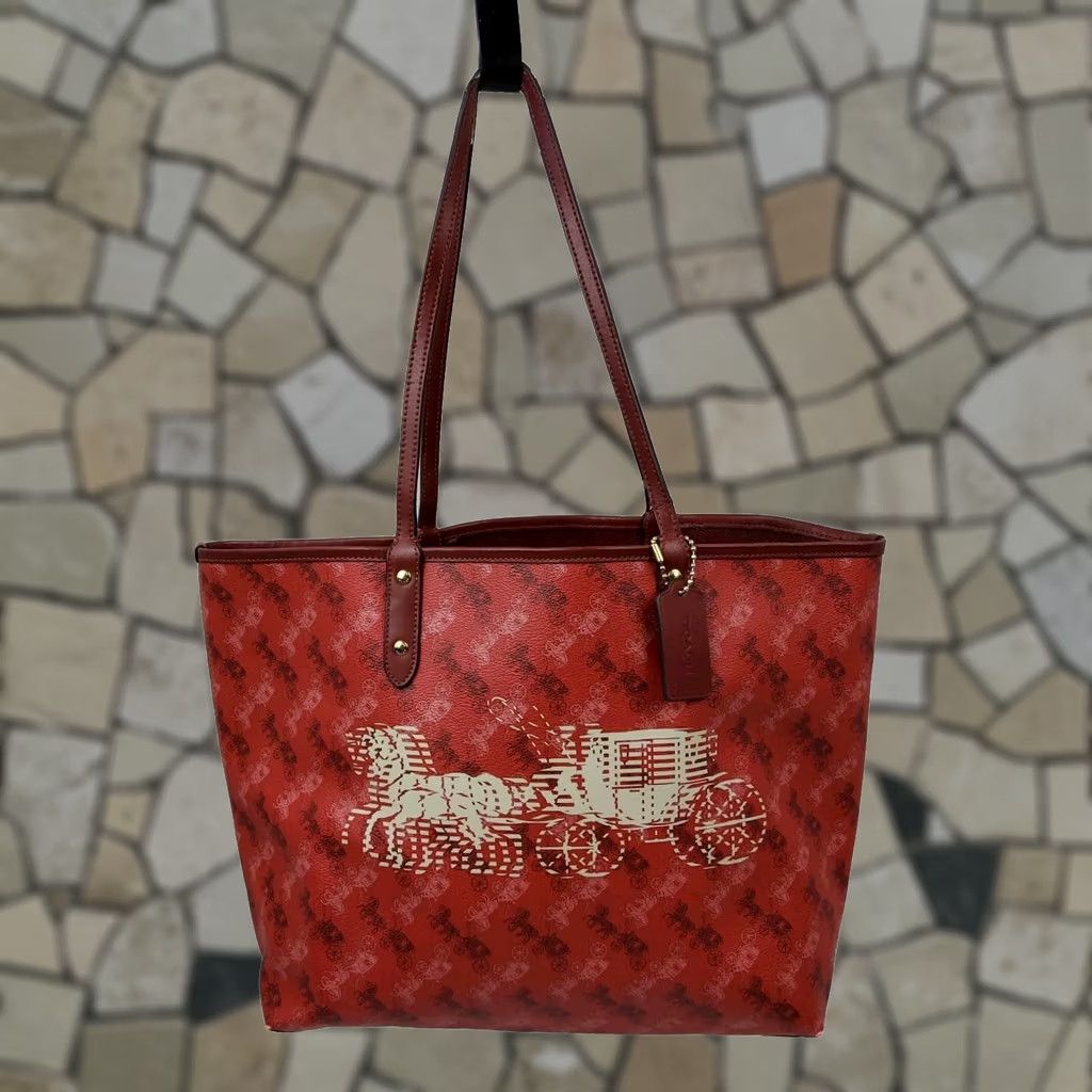 Coach Coach Horse Tote Shoulder Handbag Purse Reversible F82135 Women Multicolor Tote Size ONE SIZE - 1 Thumbnail