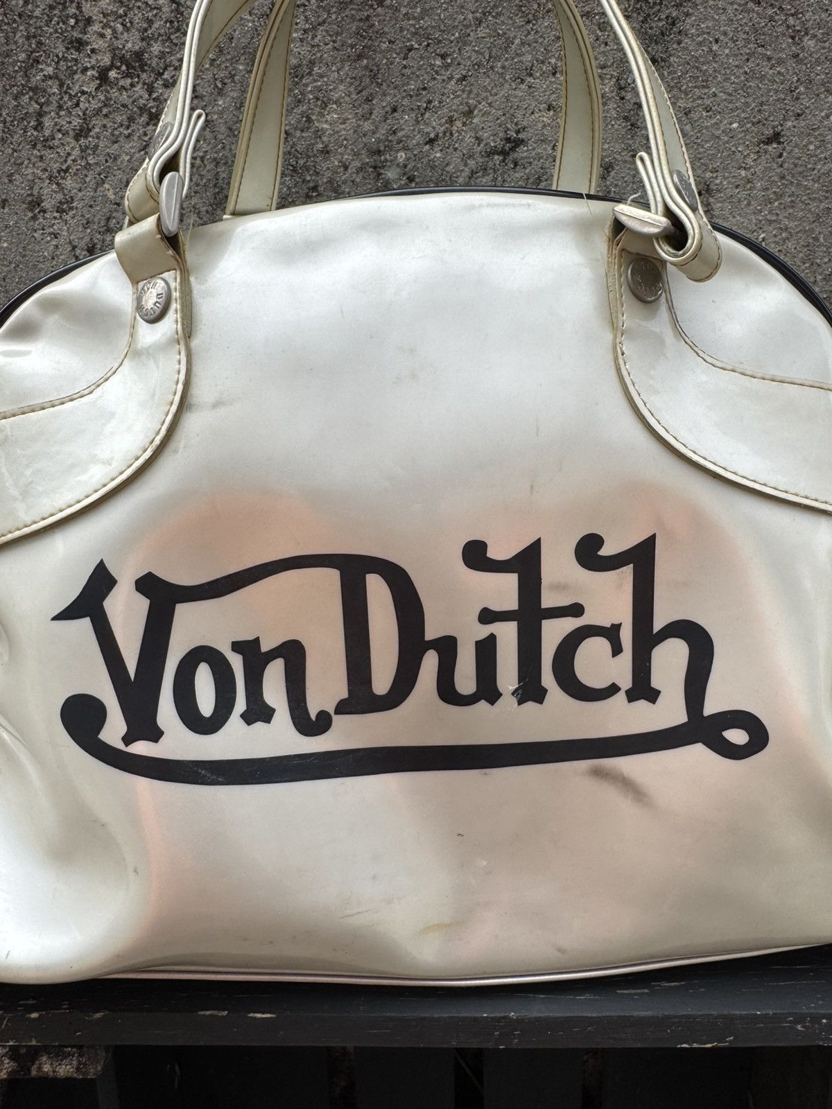 Vintage × Von Dutch 2000s Y2K VON DUTCH Bowling Hand Bag White Size ONE SIZE - 3 Thumbnail
