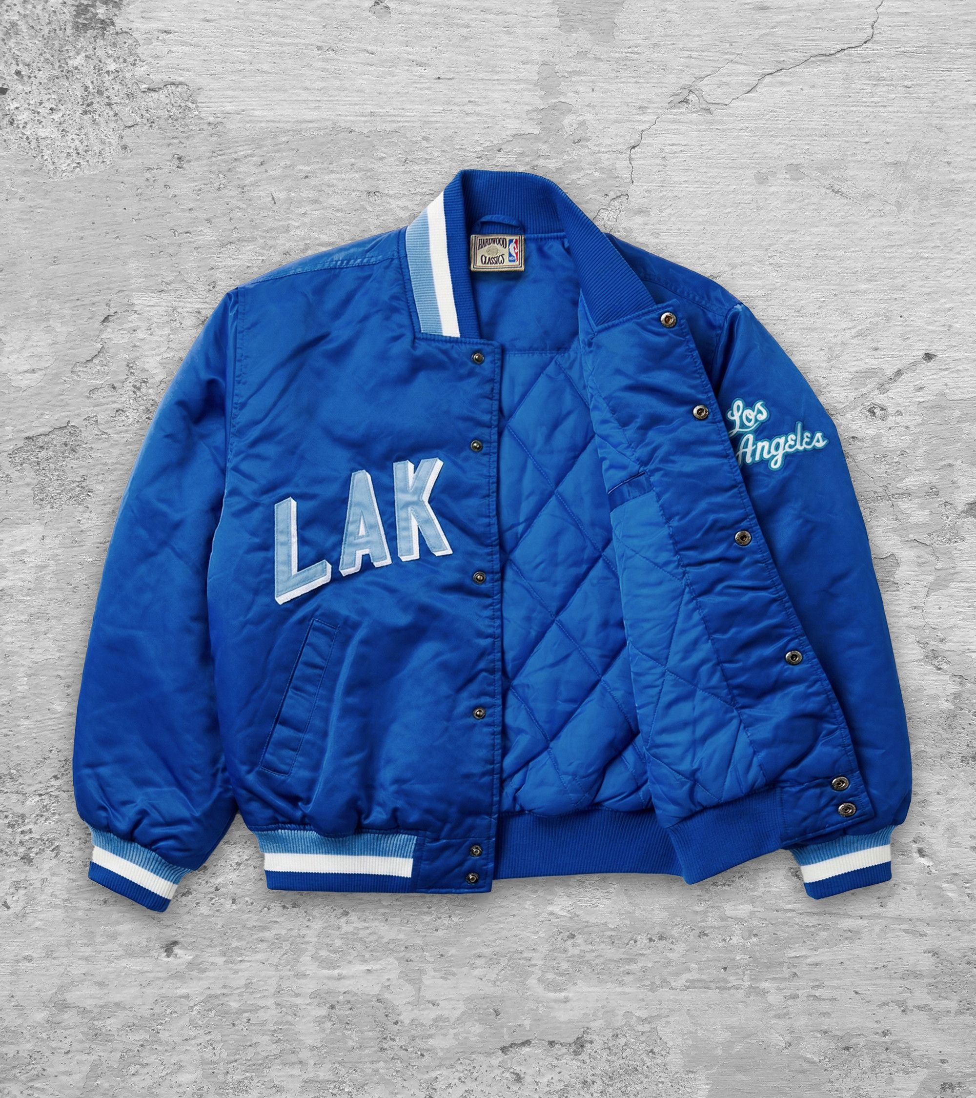 Majestic Vintage Lakers Blue Satin Varsity Jacket M Majestic NBA Size US L / EU 52-54 / 3 - 2 Thumbnail