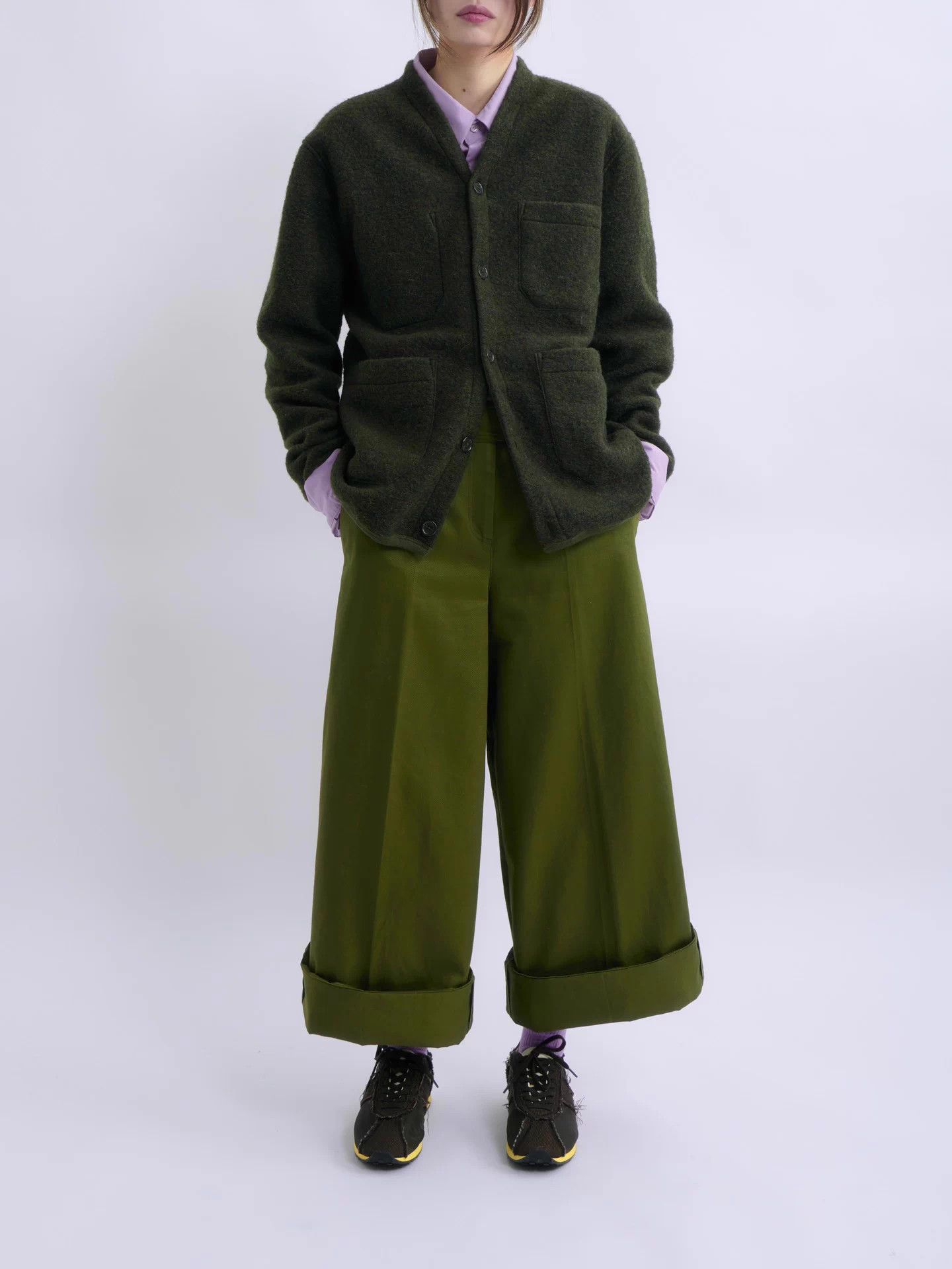 Other UNIVERSAL WORKS Moss Green Oversized Wool Cardigan Size M / US 6-8 / IT 42-44 - 2 Thumbnail