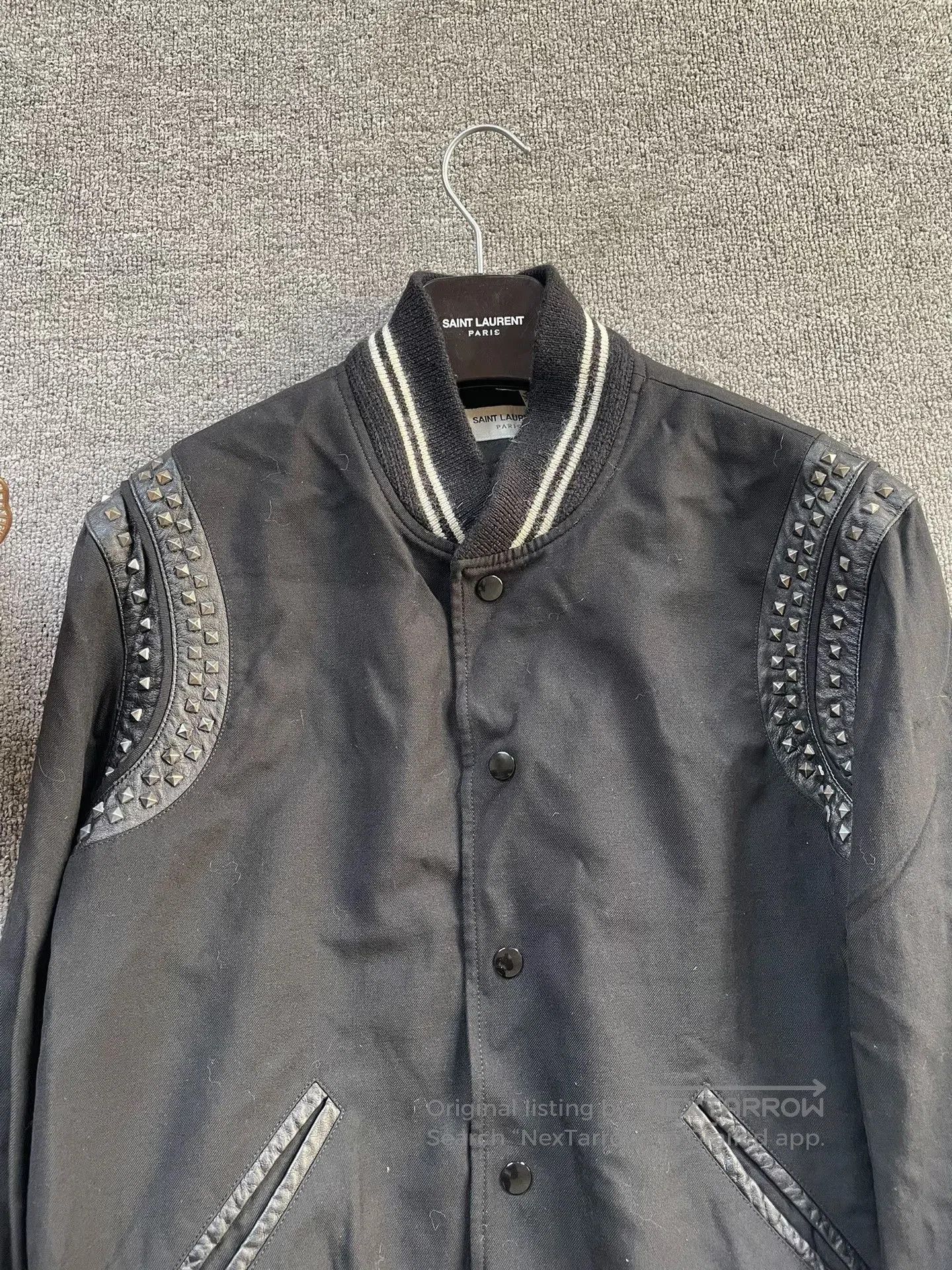 Saint Laurent Paris Saint Laurent Studded Varsity Jacket. Size US L / EU 52-54 / 3 - 3 Thumbnail