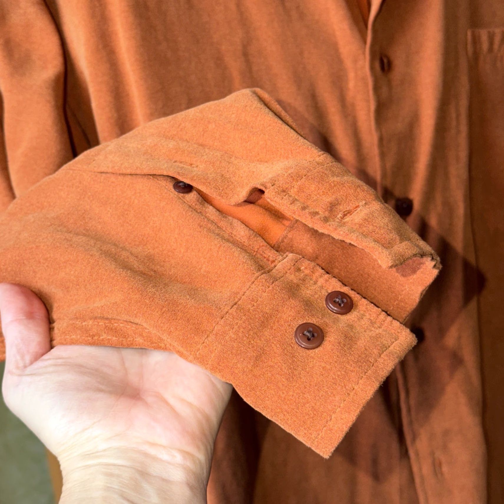Croft & Barrow Croft&Barrow Shirt Mens 2XL PUMPKIN ORANGE sueded Button Up Long Sleeves Pocket Size US XXL / EU 58 / 5 - 6 Thumbnail