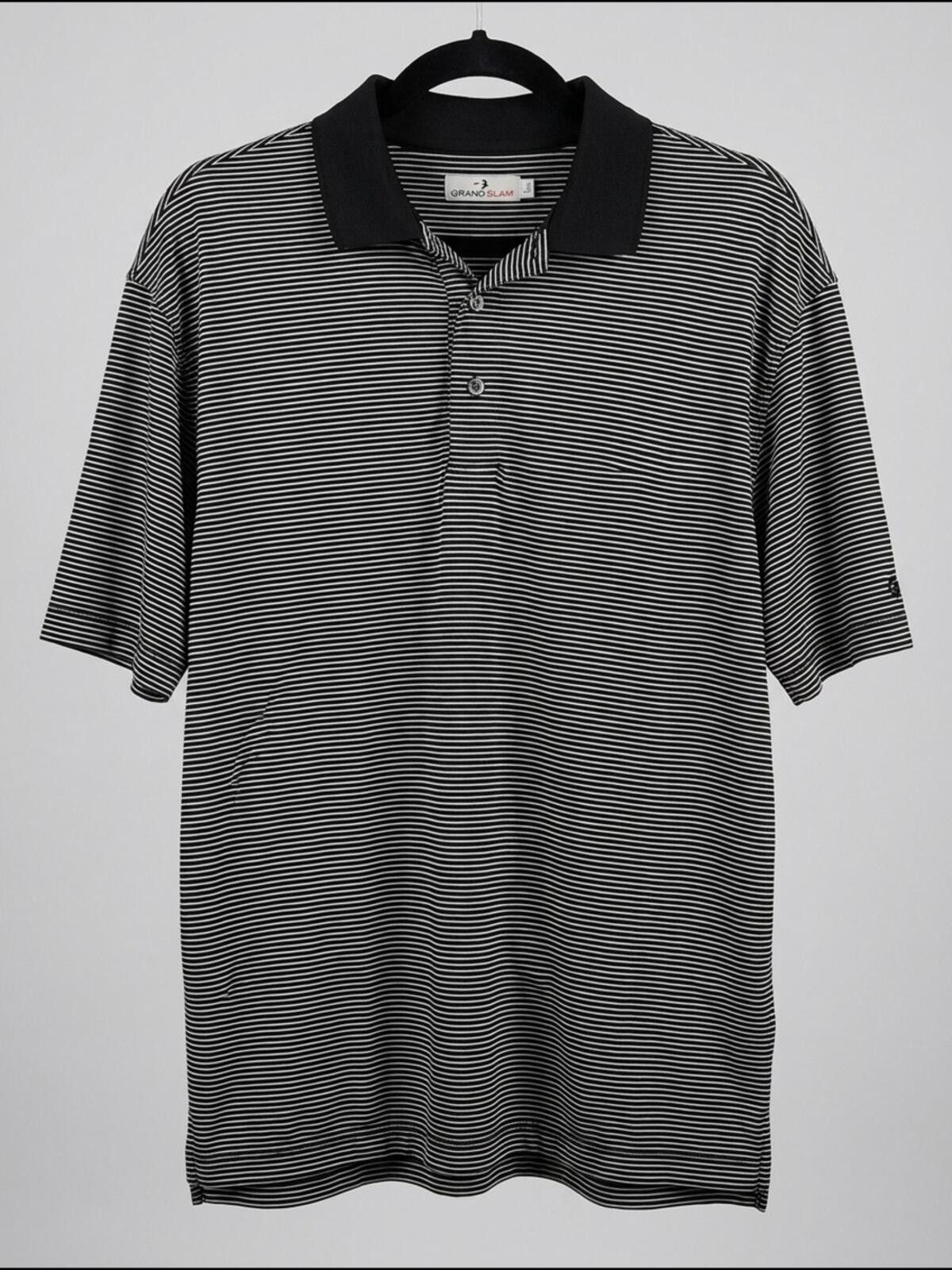 Grand Slam Grand Slam Black & White Narrow-Stripe Polo Size US L / EU 52-54 / 3 - 1 Thumbnail