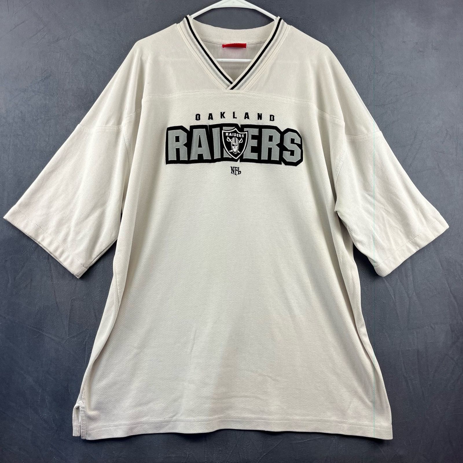 VTG Oakland Raiders Shirt Mens 2XL NFL Football Waffle Knit