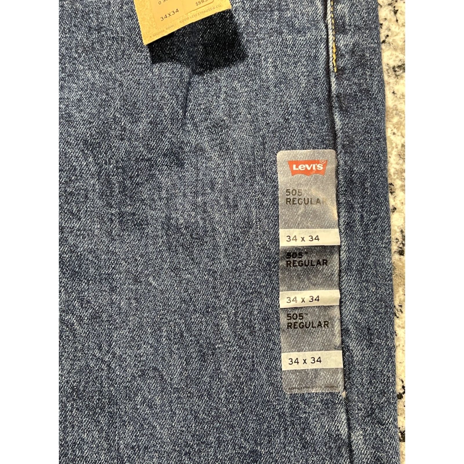Levi's VINTAGE Levis 505 Jeans 34 X 34 Mens Regular Fit Straight Leg Extra Room In Thigh NWT blue denim 100% cotton Mens Jeans Regular 34x34 Size US 34 / EU 50 - 2 Thumbnail
