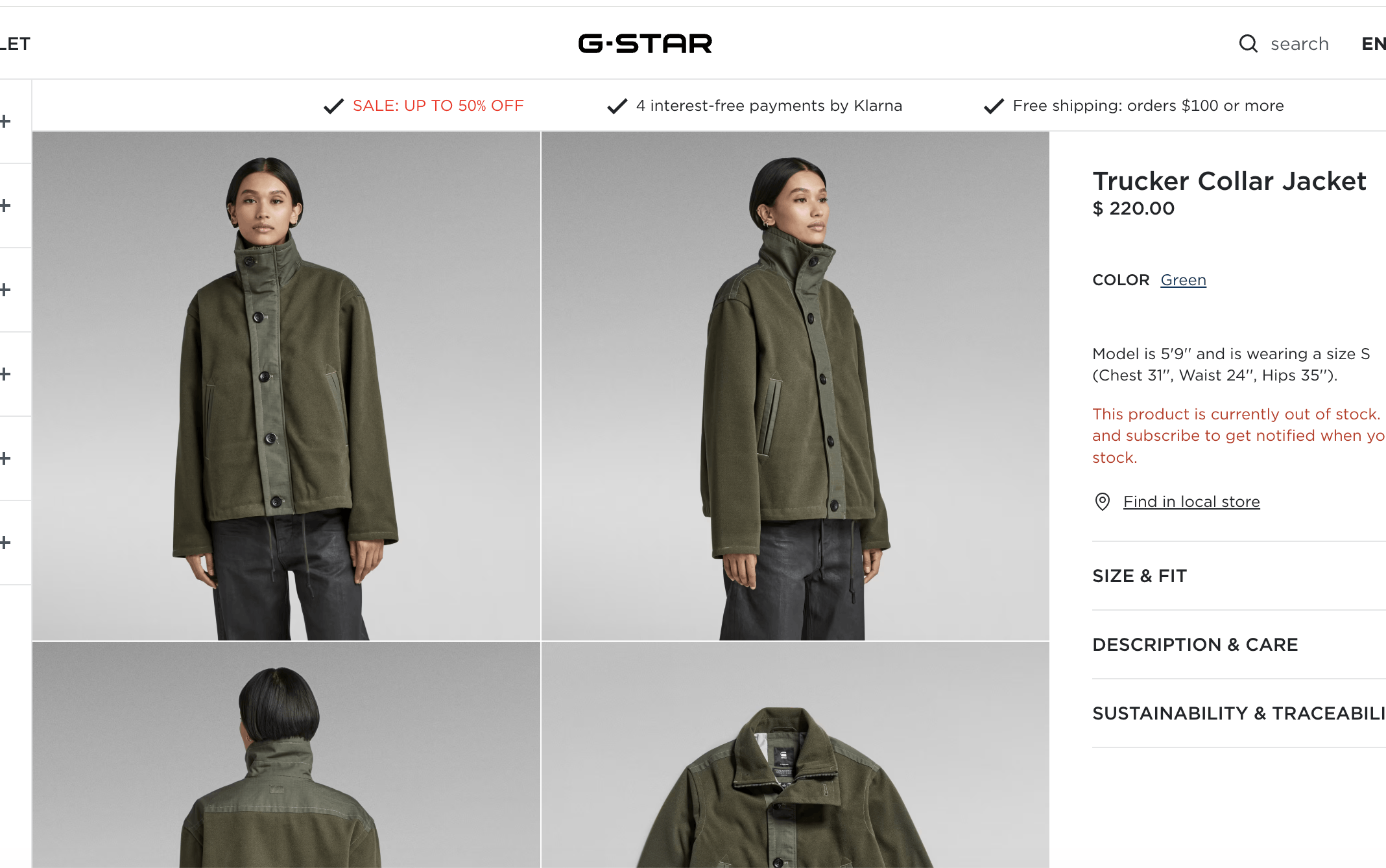 G-Star G-Star Raw Trucker Collar Jacket Women's Size S / US 4 / IT 40 - 4 Thumbnail