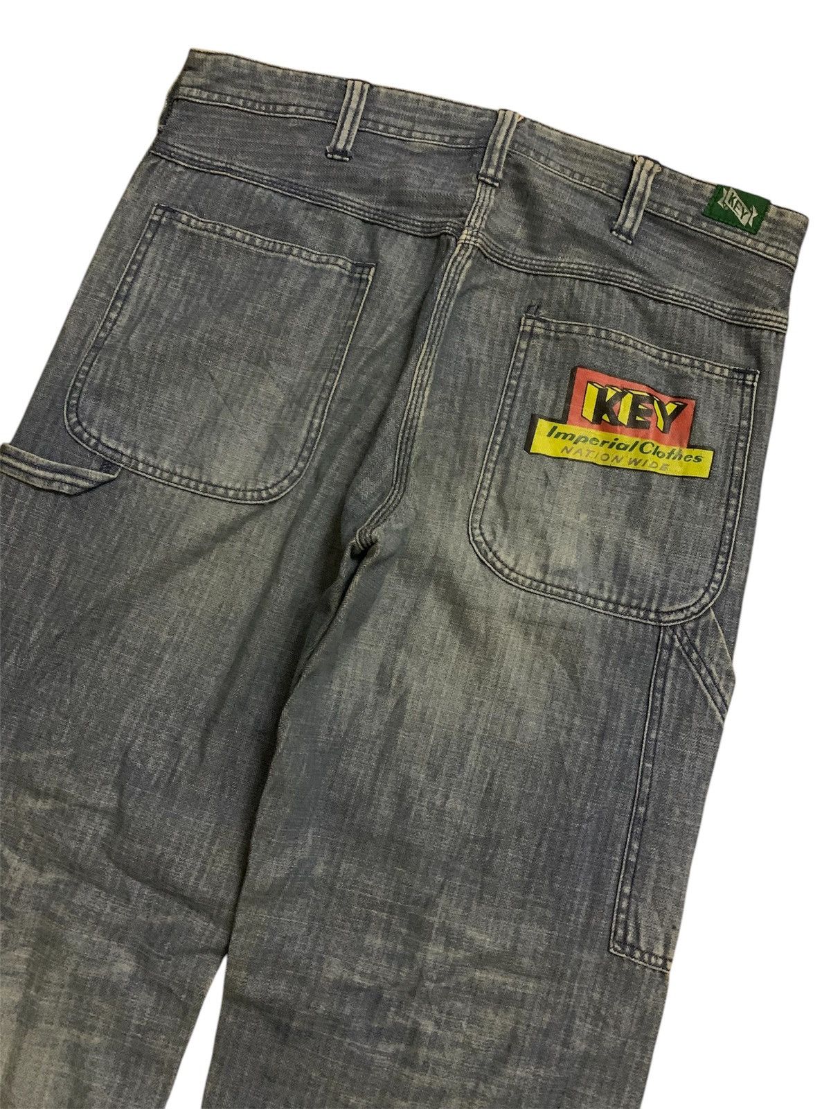 Vintage 💥Vintage Key Hickory Stripe Carpenter Pant Size US 35 - 2 Thumbnail