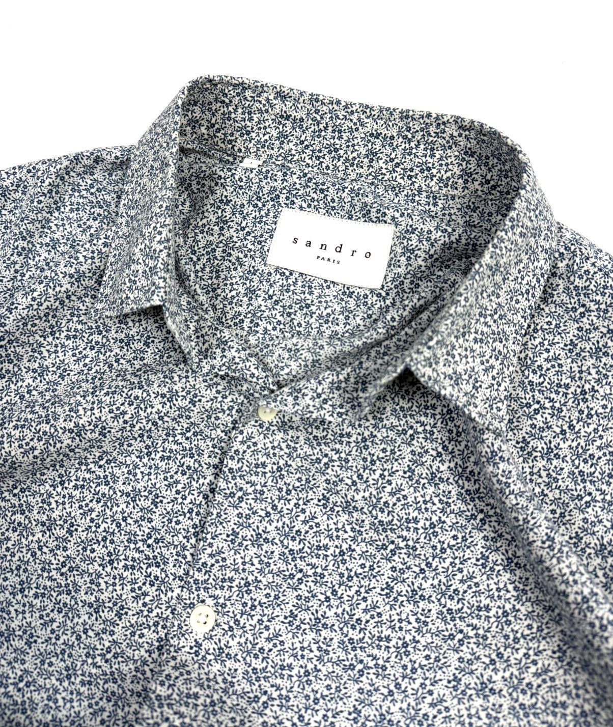 Sandro Rare Sandro Paris Luxury Cotton Button-Up Shirt Floral Print Size US L / EU 52-54 / 3 - 10 Thumbnail