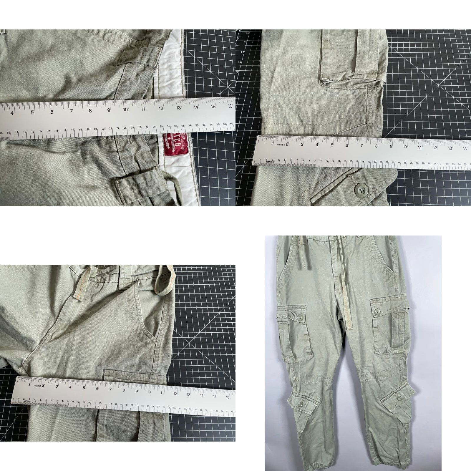 Vintage VINTAGE Matchstick Men's Cargo Pants Casual Workwear Green 30 x 31 Military Style Size US 30 / EU 46 - 8 Thumbnail
