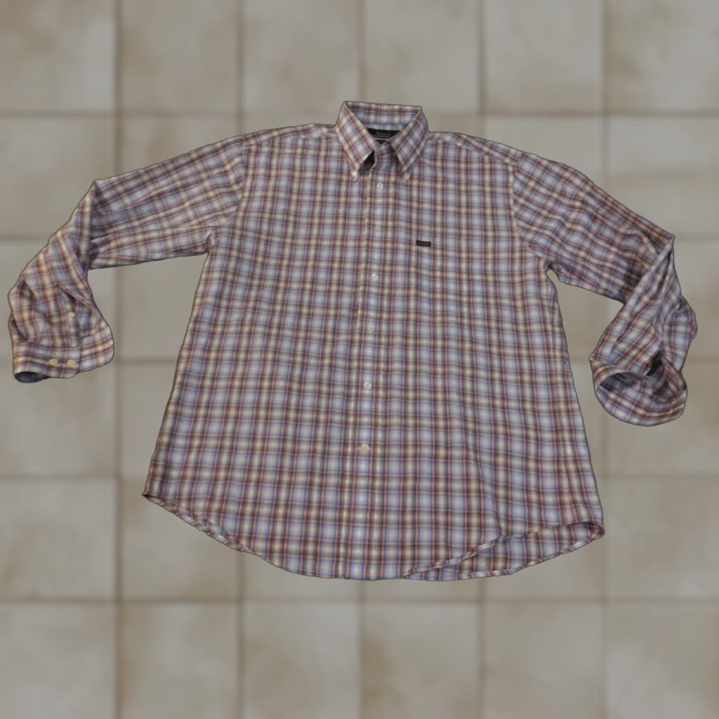 Faconnable Faconnable Shirt Mens Medium Multicolor Plaid Button-Down Relaxed Fit Pocket Shirt Size US M / EU 48-50 / 2 - 1 Thumbnail