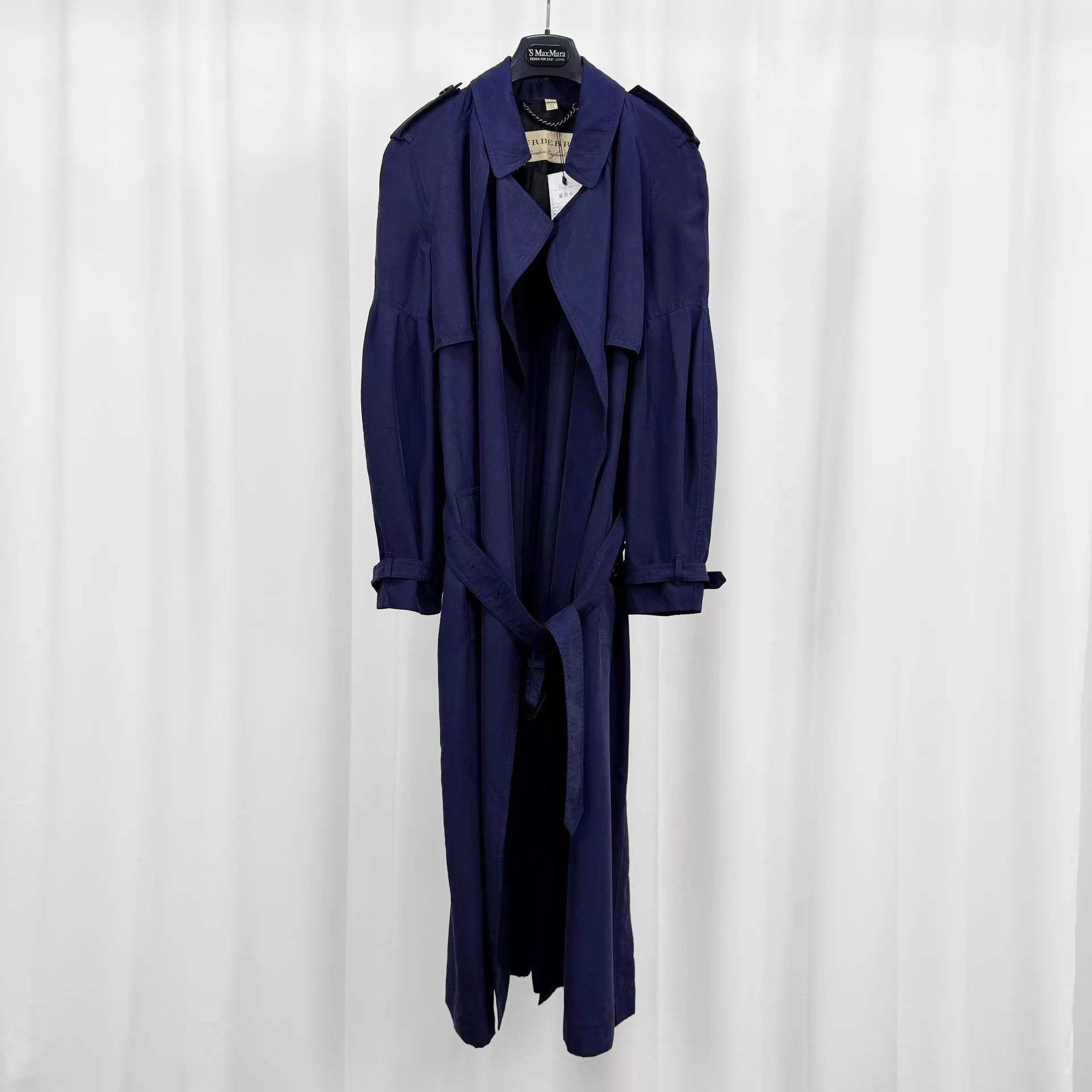 Burberry Burberry Navy Blue Silk Trench Coat UK6 98 New Size XS / US 0-2 / IT 36-38 - 1 Thumbnail