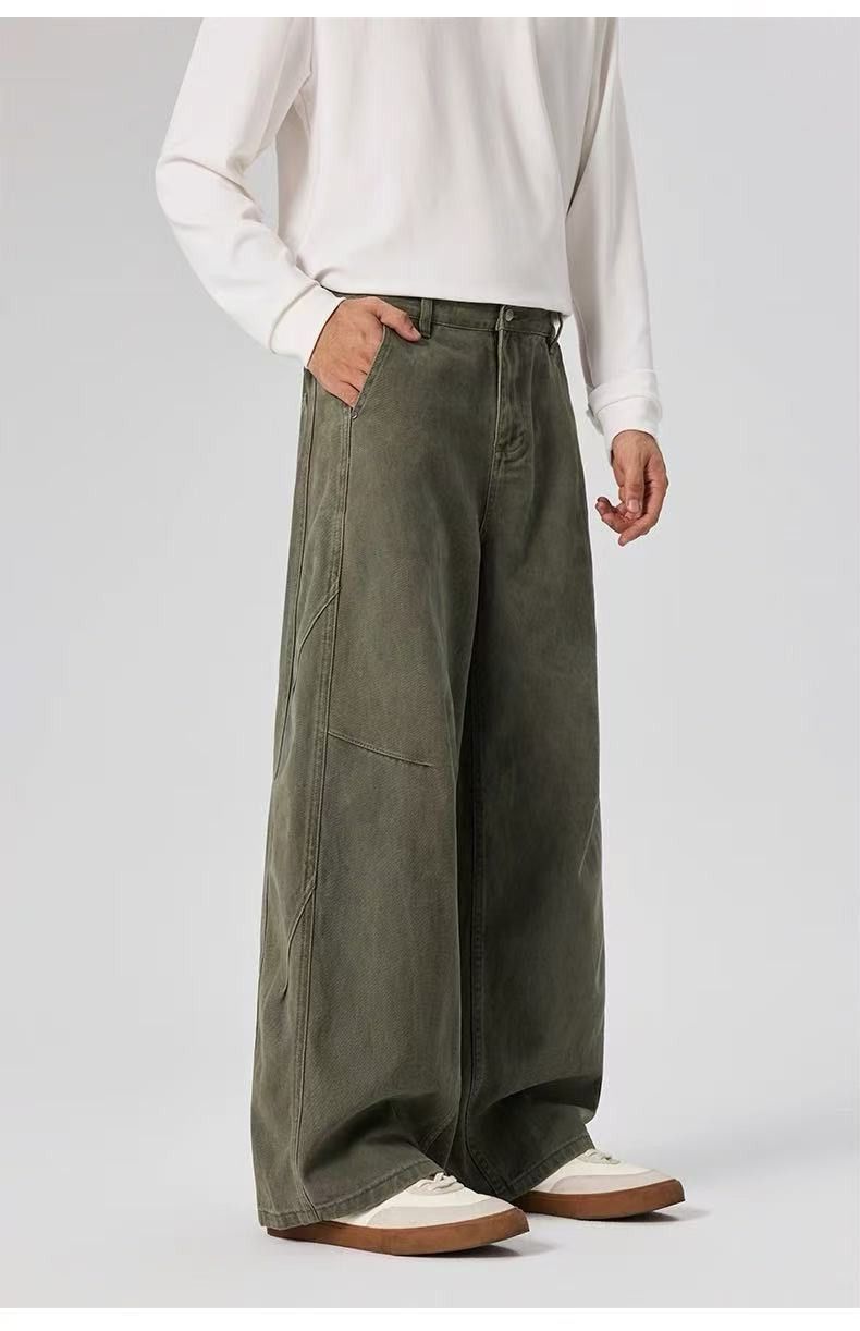 Japanese Brand Retro Men's Loose Casual Wide-Leg Straight-Leg Jeans Size US 32 / EU 48 - 4 Thumbnail