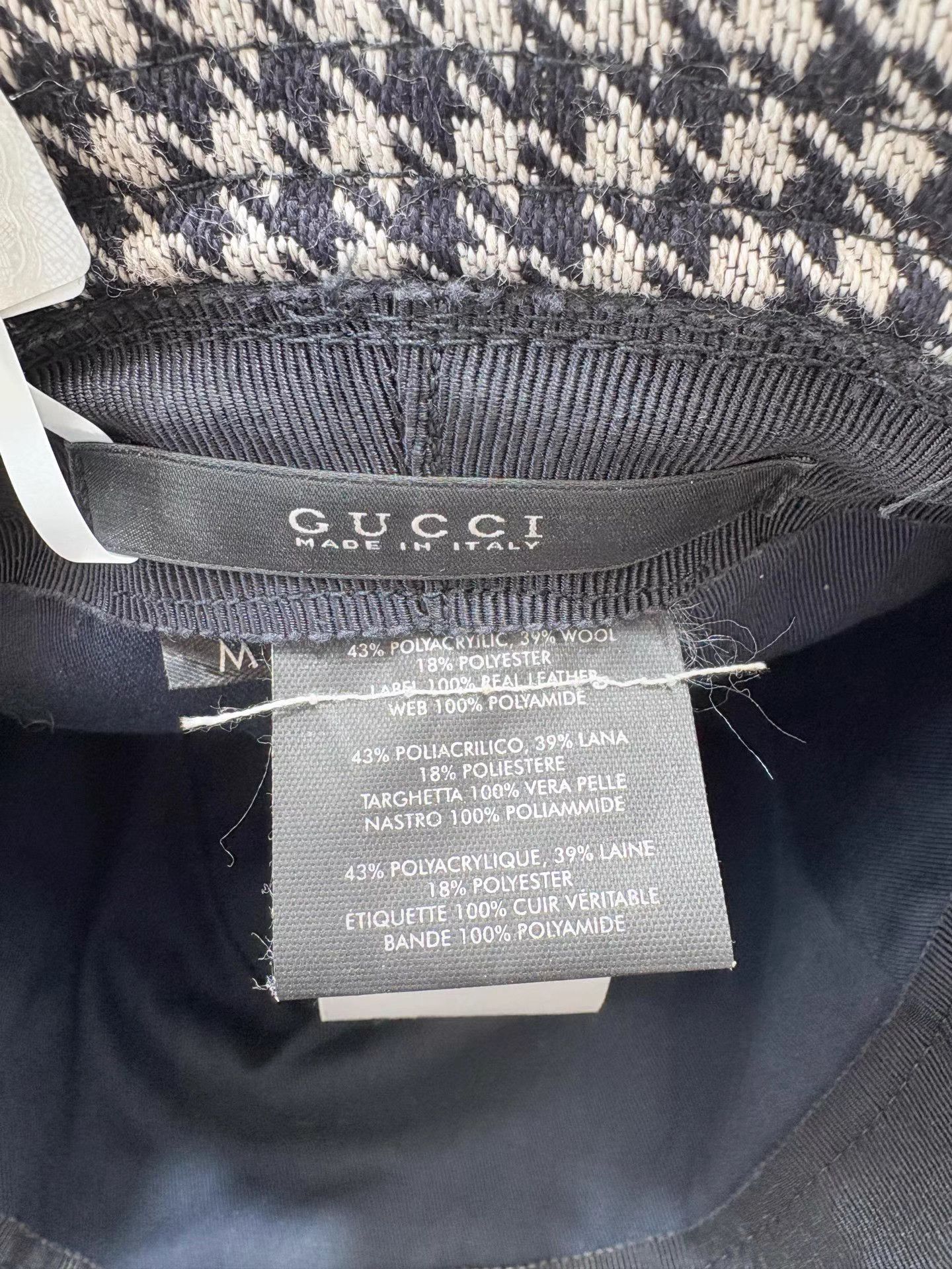 Gucci GUCCI Houndstooth Wool Bucket Hat K1 Size ONE SIZE - 3 Thumbnail