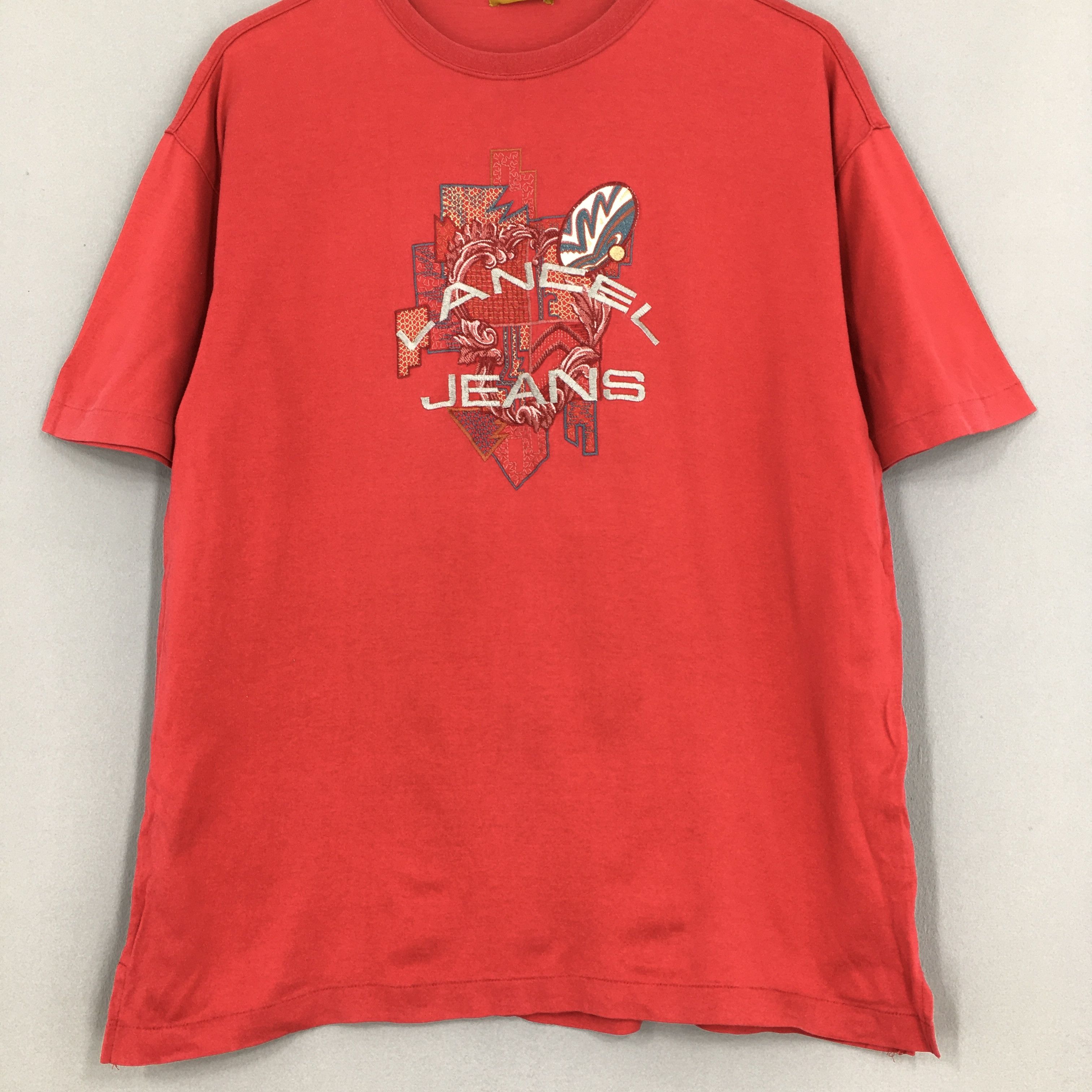 Designer × Lancel × Vintage Vintage Lancel Jeans Red Tshirt Large Size US L / EU 52-54 / 3 - 3 Thumbnail