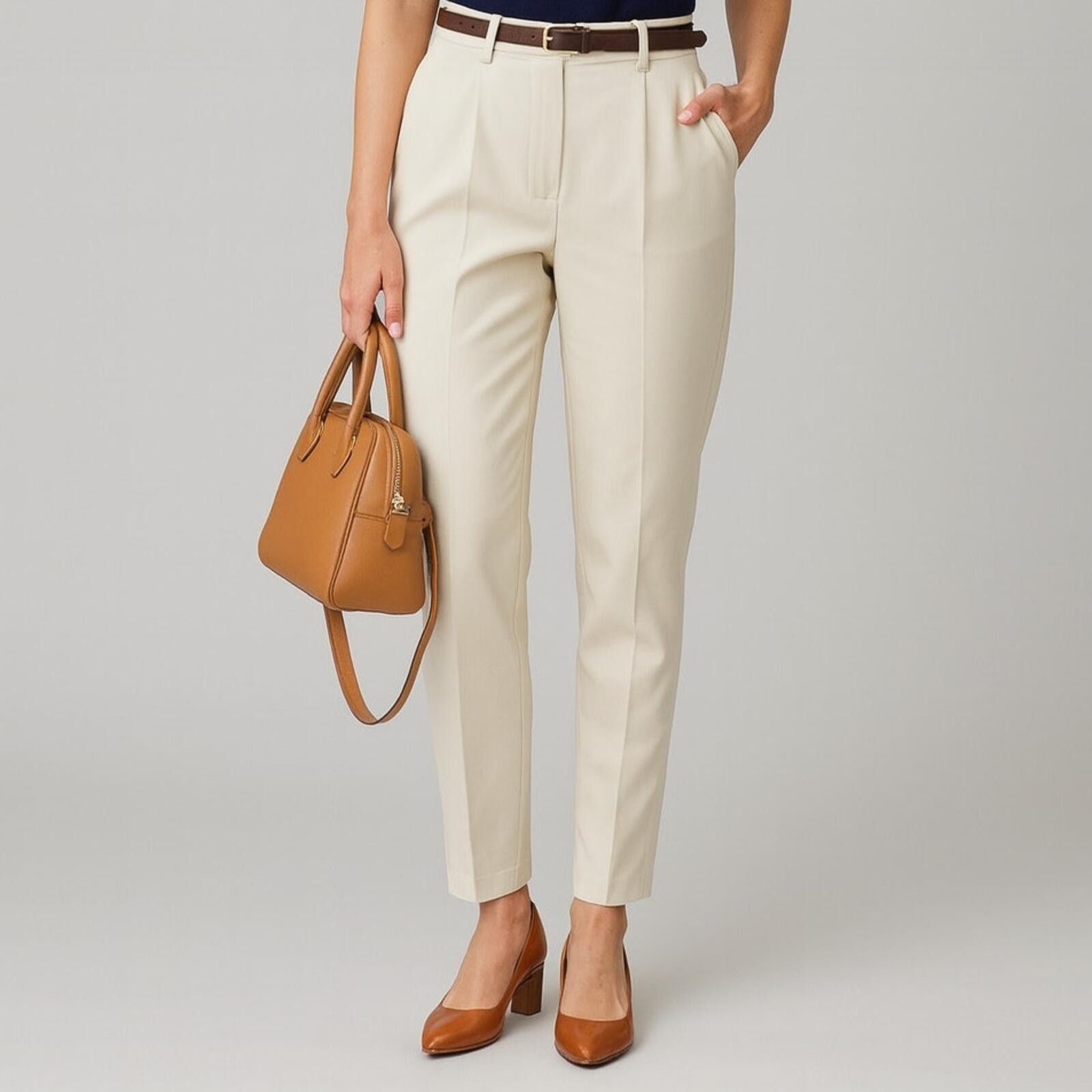 Other BFA Classics Ivory Cream Straight Leg Dress Pants Womens 10 Size 32" / US 10 / IT 46 - 2 Thumbnail