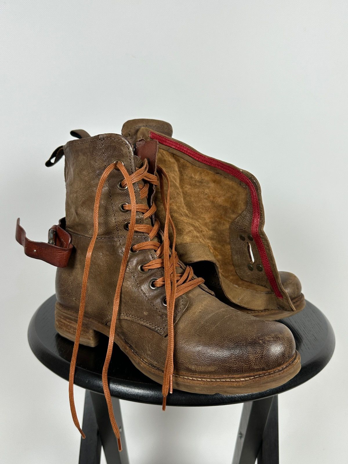 A.S.98 A.S.98. Airstep Brown Leather Biker Ankle Boots Size US 7 / IT 37 - 12 Thumbnail