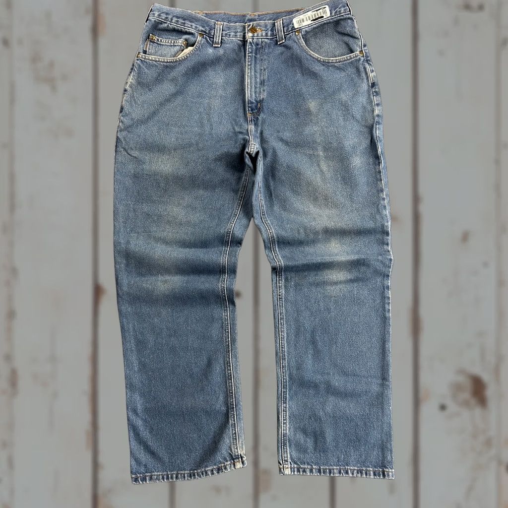 Carhartt VINTAGE Carhartt Jeans Relaxed Fit 38 x 30 Denim Blue 90s Grunge Logo 5-Pocket Mens Jeans Size US 38 / EU 54 - 1 Thumbnail