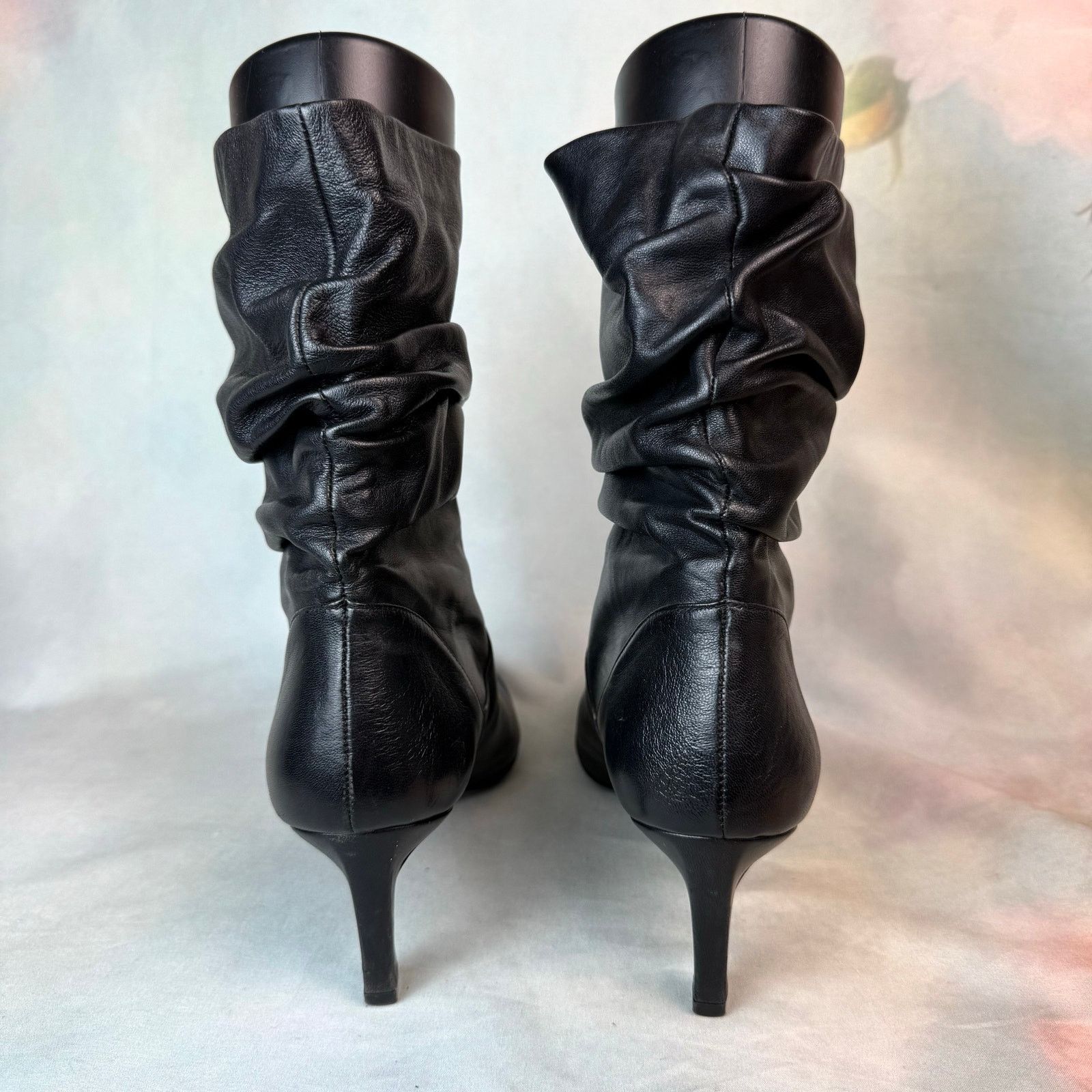 Stuart Weitzman Stuart Weitzman Black Leather Mid Calf Slouch Pointed Boots Size US 10 / IT 40 - 5 Thumbnail