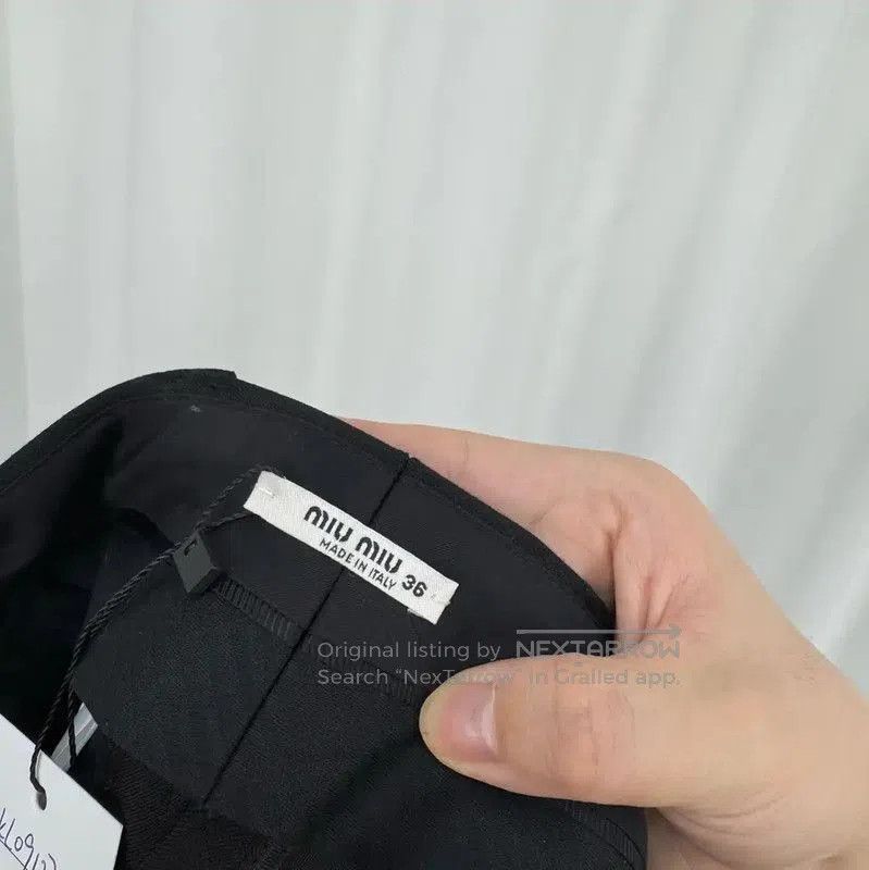 Miu Miu Miu Miu Black Wool Logo Summer Shorts . Size 23" - 5 Thumbnail