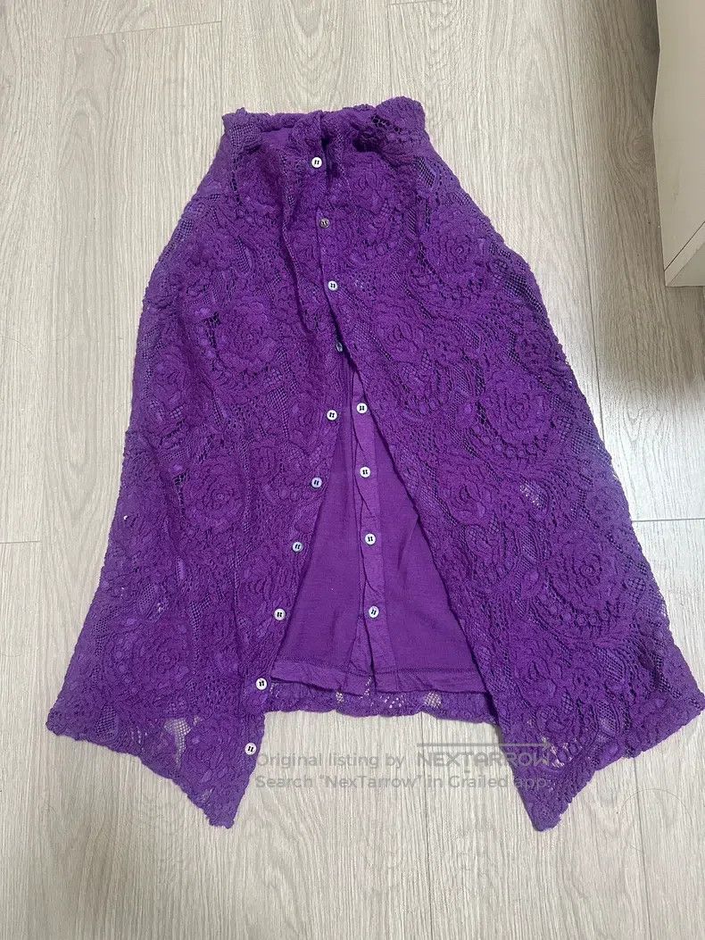 Junya Watanabe Junya Watanabe one-size-fits-all Purple lace faux two-piece Size XS / US 0-2 / IT 36-38 - 2 Thumbnail