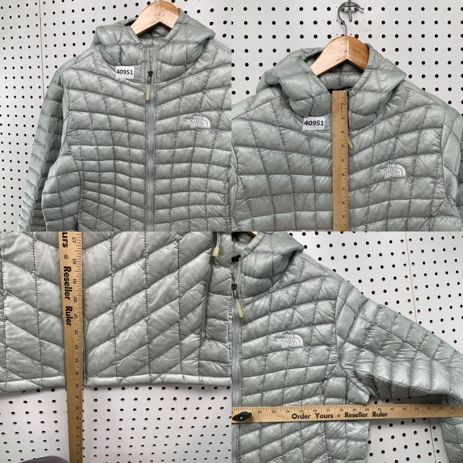 The North Face The North Face Thermaball Packable Jacket Womens Large Gray Hooded Hiking Size L / US 10 / IT 46 - 8 Thumbnail