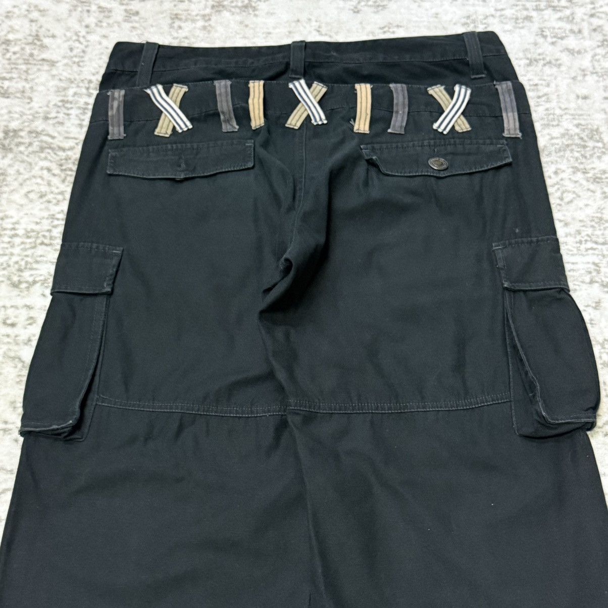 Japanese Brand Japanese Brand Double Waist Cut And Sew Loose Cargo Pants Size US 32 / EU 48 - 7 Thumbnail