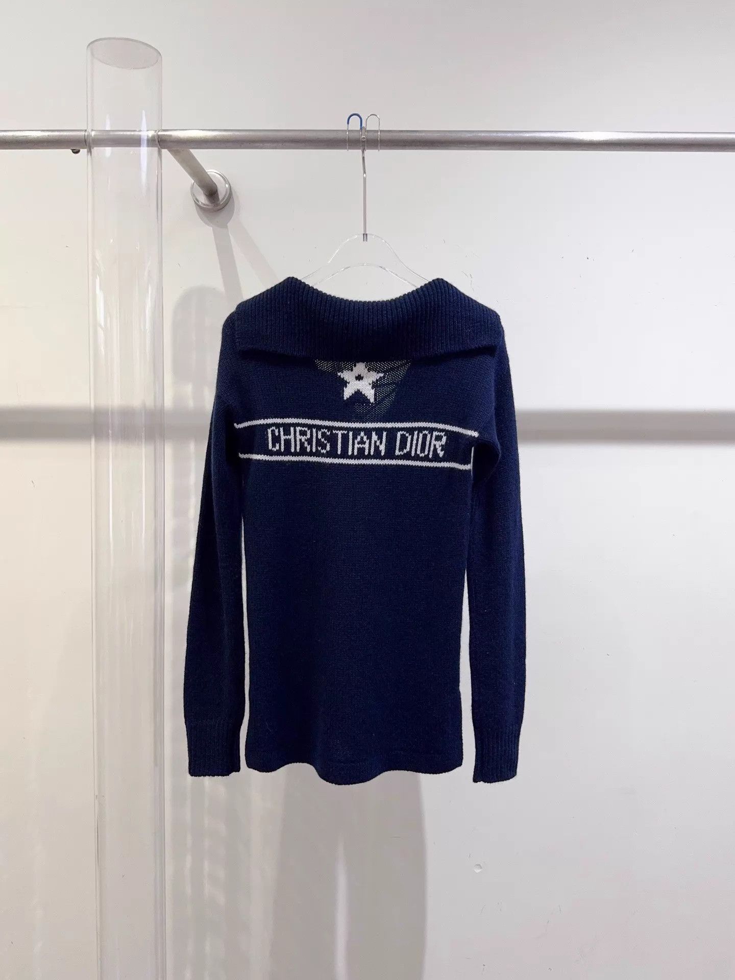 Dior Dior Navy Lucky Star Drawstring Cashmere Sweater F34 Size XS / US 0-2 / IT 36-38 - 3 Thumbnail