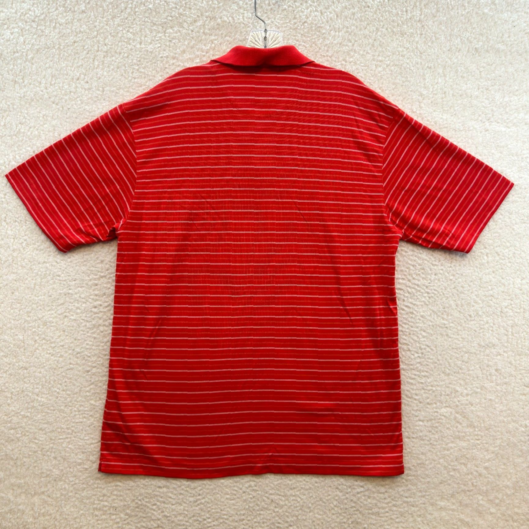 Vintage Tiger Woods Golf Polo Shirt Striped Red Dri-Fit Short Sleeve Large Mens Polo Size US L / EU 52-54 / 3 - 2 Thumbnail