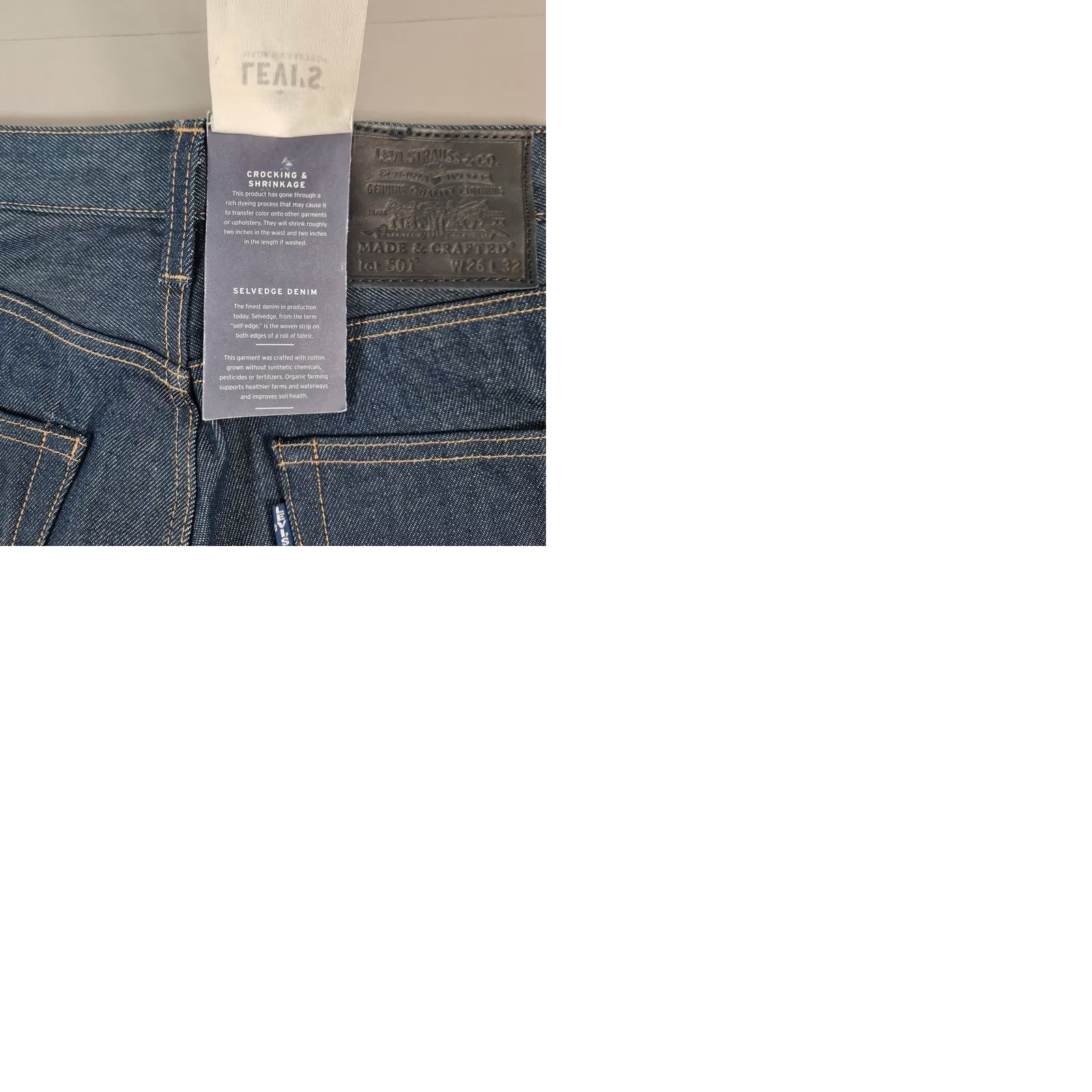 Levi's Levi's 501 Jeans Mens Blue W26 L32 Selvedge Regular Straight Leg 90s Classic USA Denim Jeans Size US 26 / EU 42 - 9 Thumbnail
