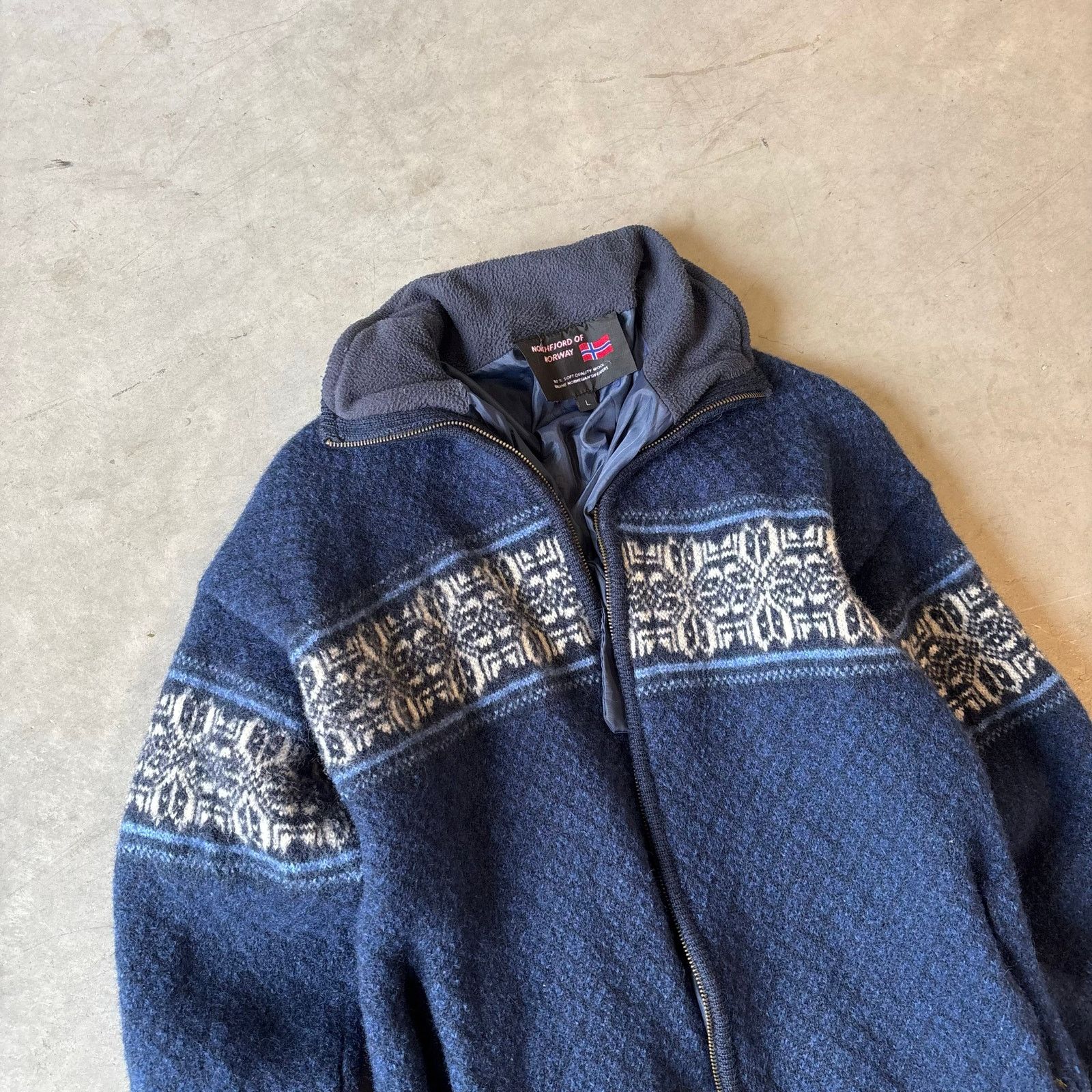 Vintage vintage y2k norway striped patterned mohair jacket Size US L / EU 52-54 / 3 - 2 Thumbnail