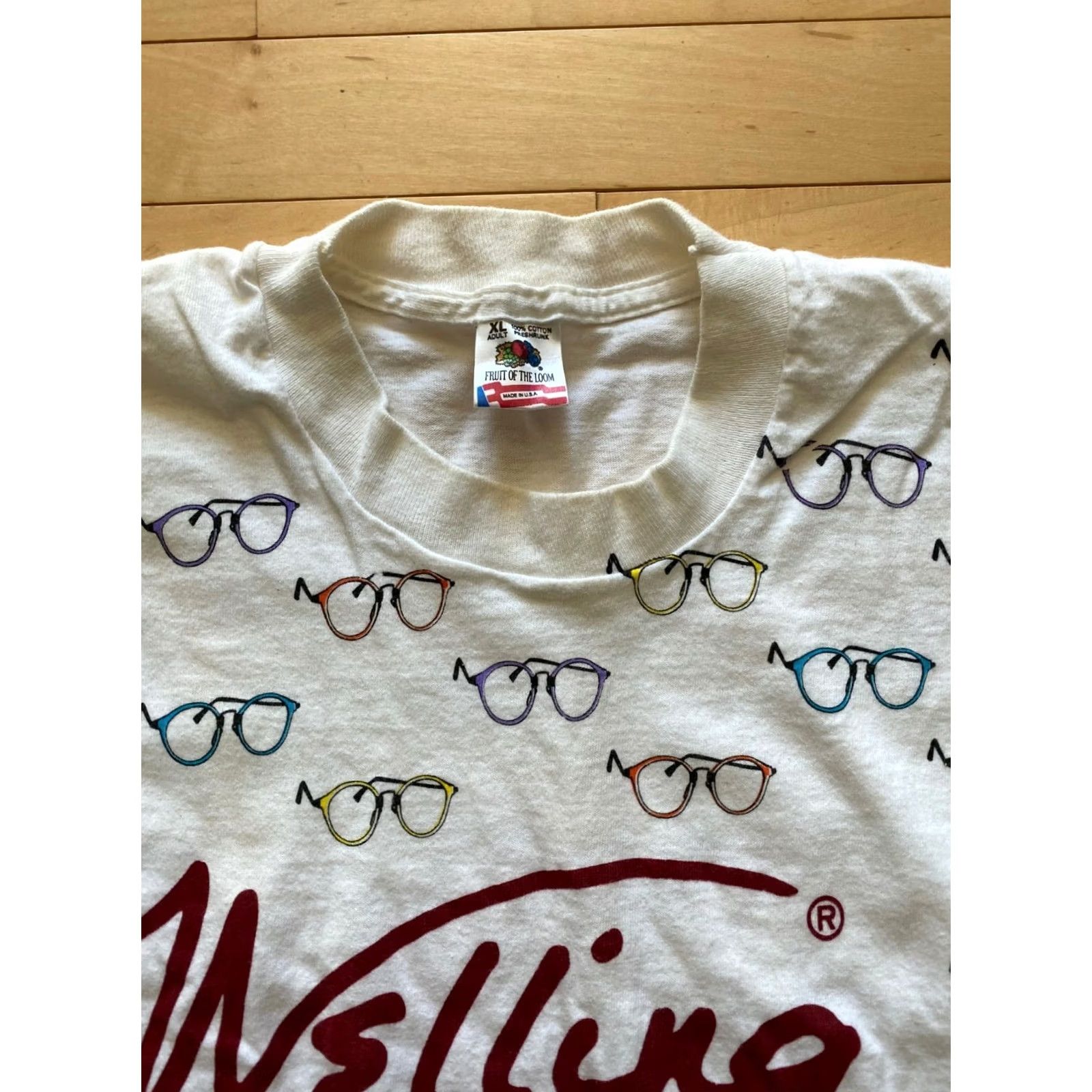Fruit Of The Loom VTG 1992 Welling Eyewear T Shirt Single Stitch Fruit of the Loom Sz XL Made USA Mens Cotton Black Graphic Print Vintage 90s Crew Neck Short Sleeve Size US XL / EU 56 / 4 - 3 Thumbnail