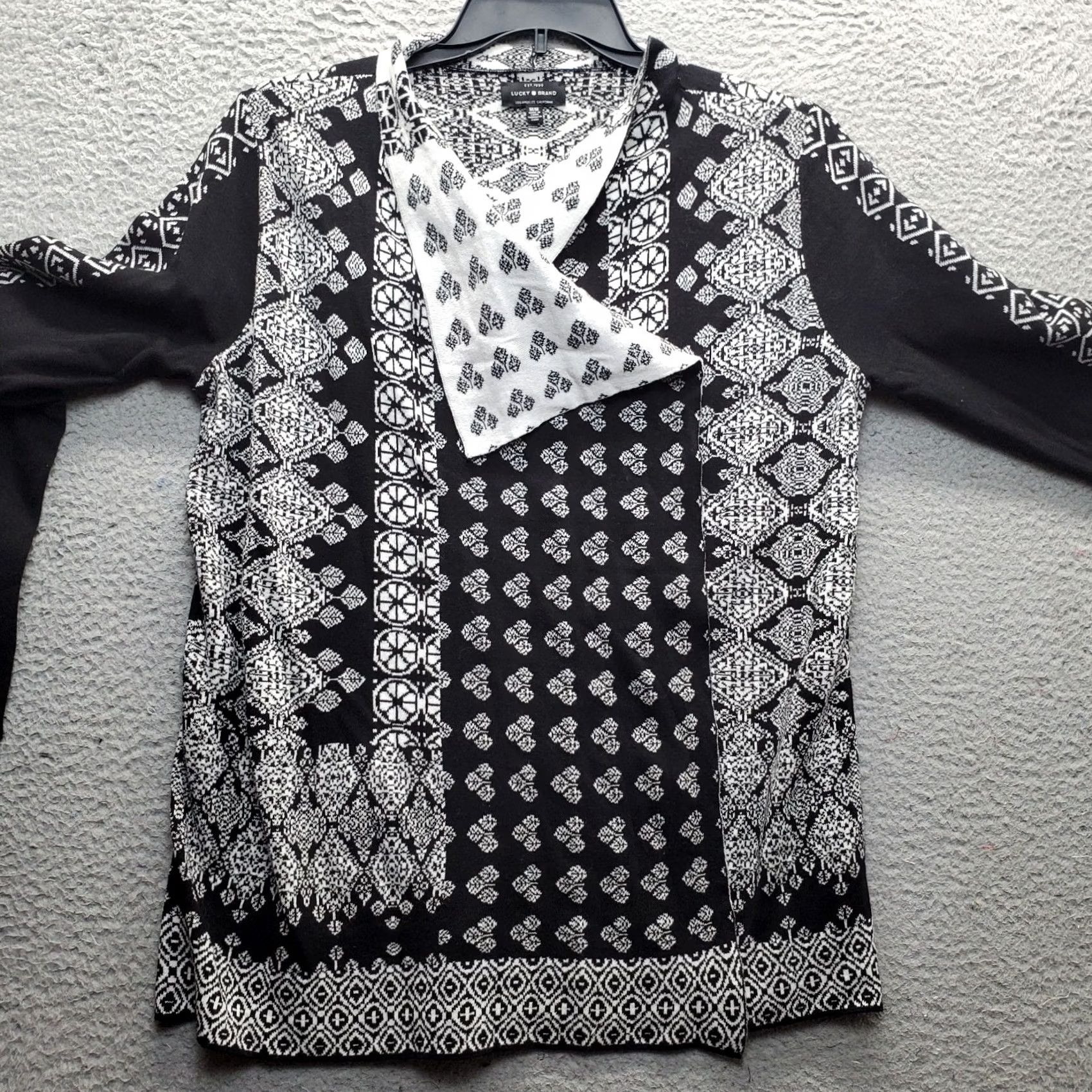 Lucky Brand Lucky Brand Los Angeles Cardigan Womens M Multicolor Aztec Print Open-Front Cardigan Size M / US 6-8 / IT 42-44 - 7 Thumbnail