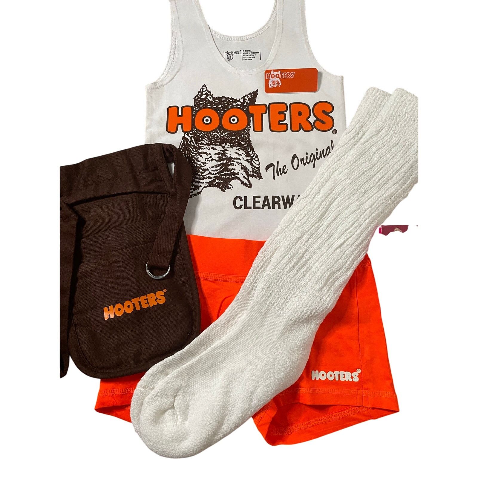 Other New Hooters Tank Shorts Pouch Name Tag Socks Pantyhose Xs Size XS / US 0-2 / IT 36-38 - 2 Thumbnail