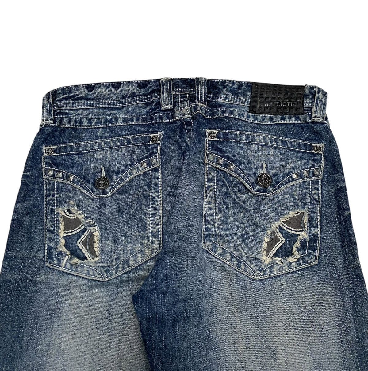 Affliction × If Six Was Nine Rare Vintage Afeliction Black Preminum Flared Jeans 2000s Size US 34 / EU 50 - 4 Thumbnail