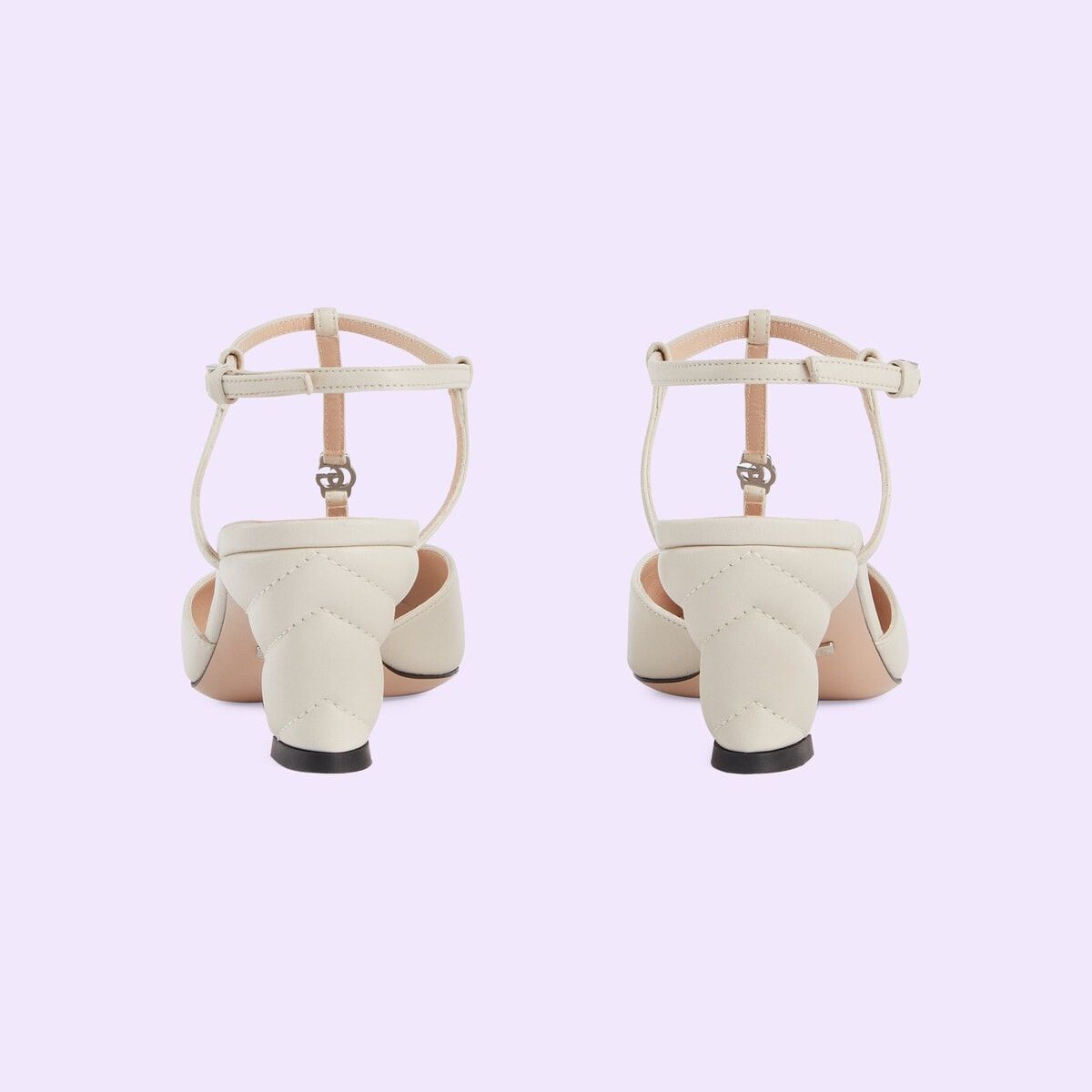 Gucci o1s1wg110125 Double G Slingback Pumps in White Size US 4.5 / IT 34.5 - 3 Thumbnail